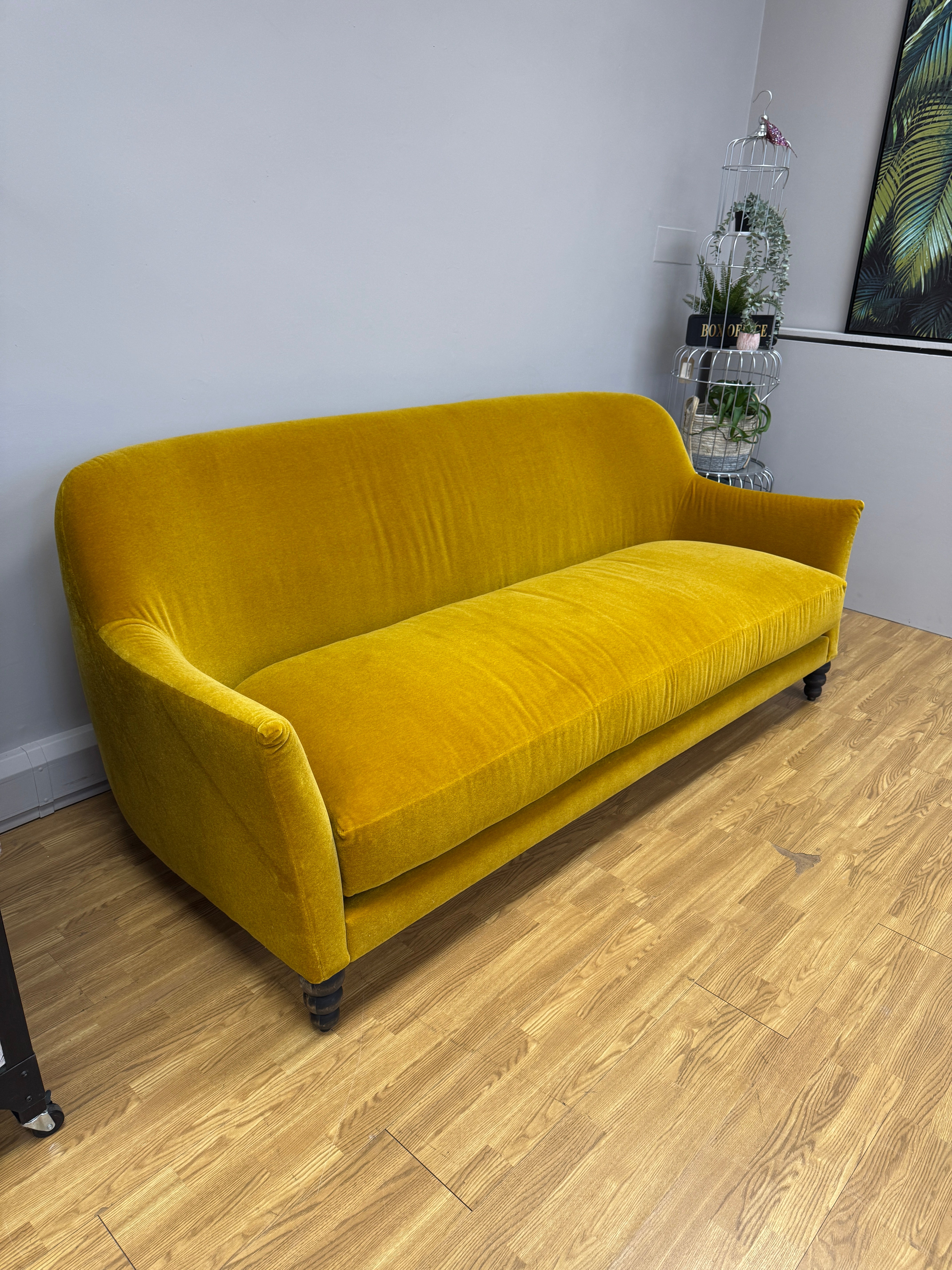 Love Your Home Bloomsbury large 3 seater sofa in Mohair velvet Topaz (mustard) fabric