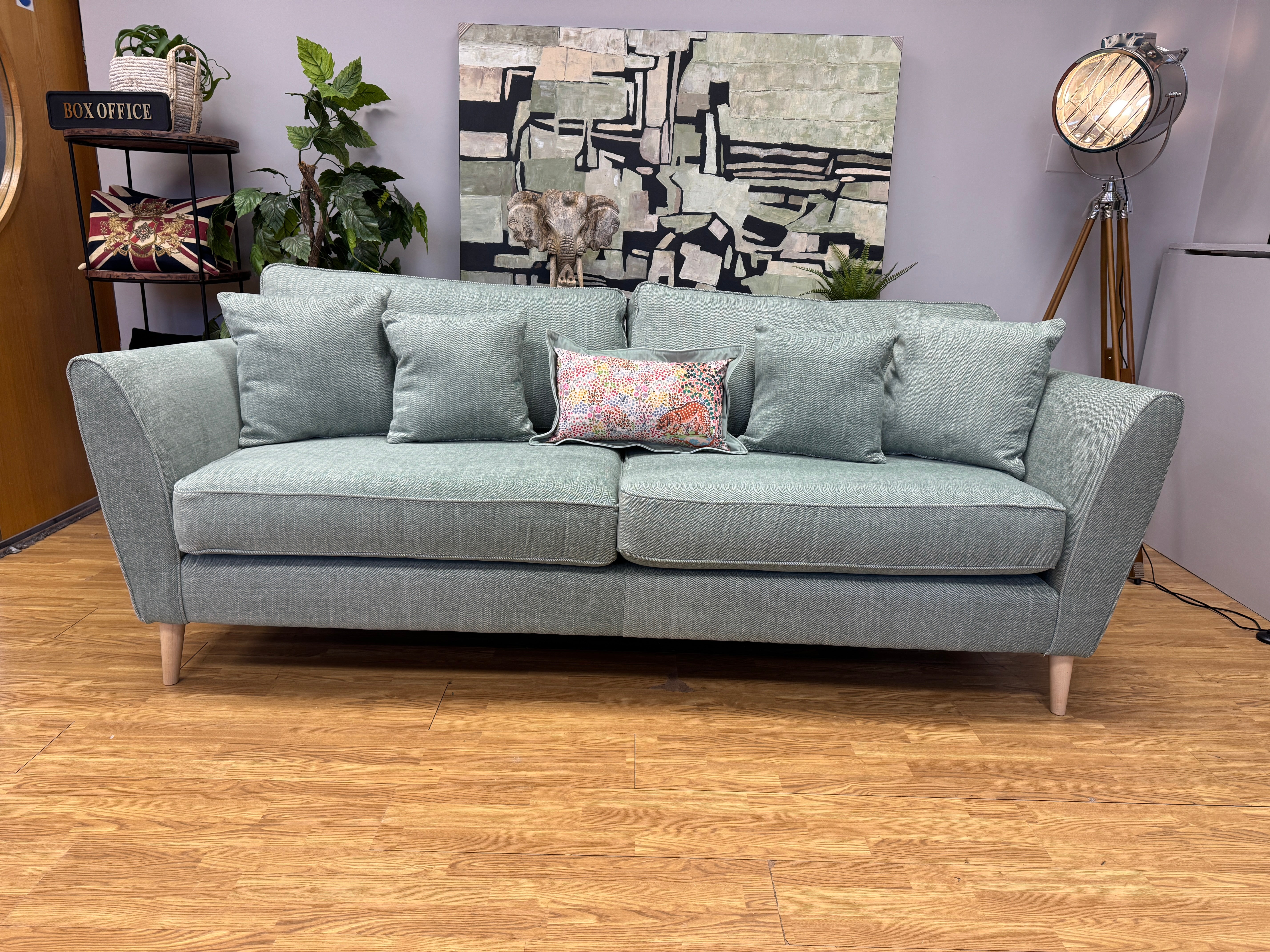 Canterbury 4 seater sofa in Delta Green Herringbone