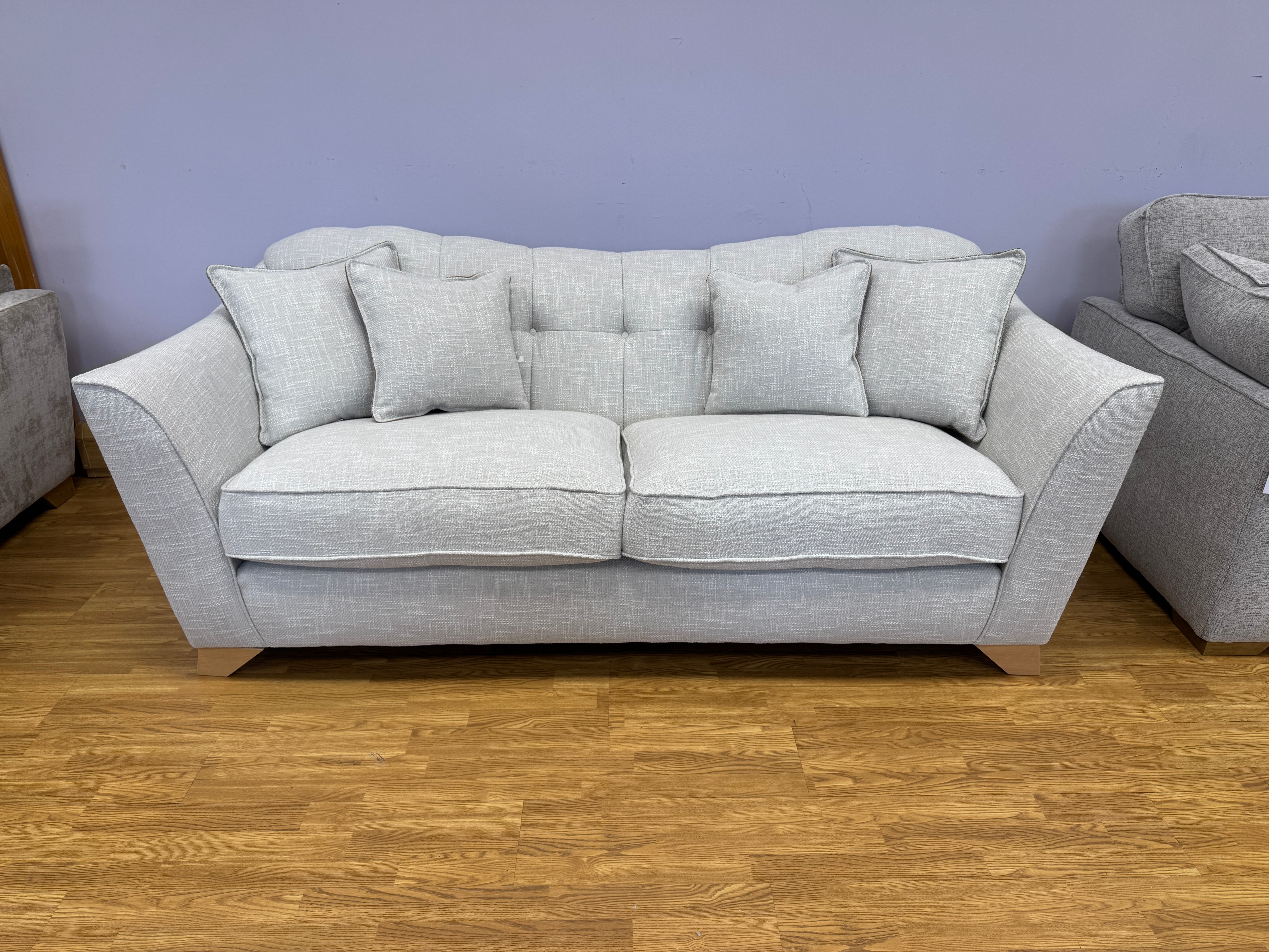 Bartelli 3 seater sofa in Polly Cotton (light grey) fabric