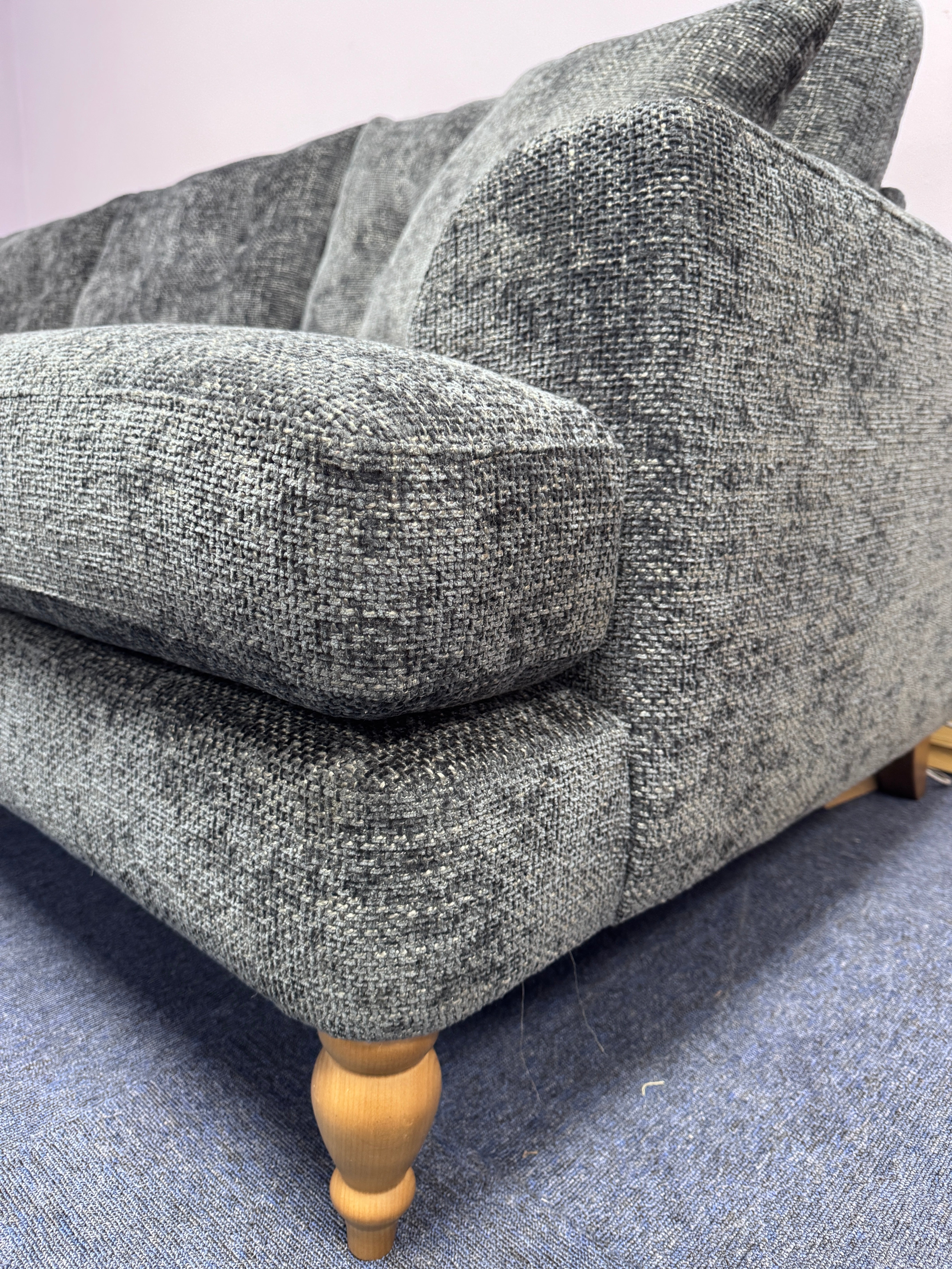 Next Parker left facing 2 piece corner sofa in Deep Navy blue chenille