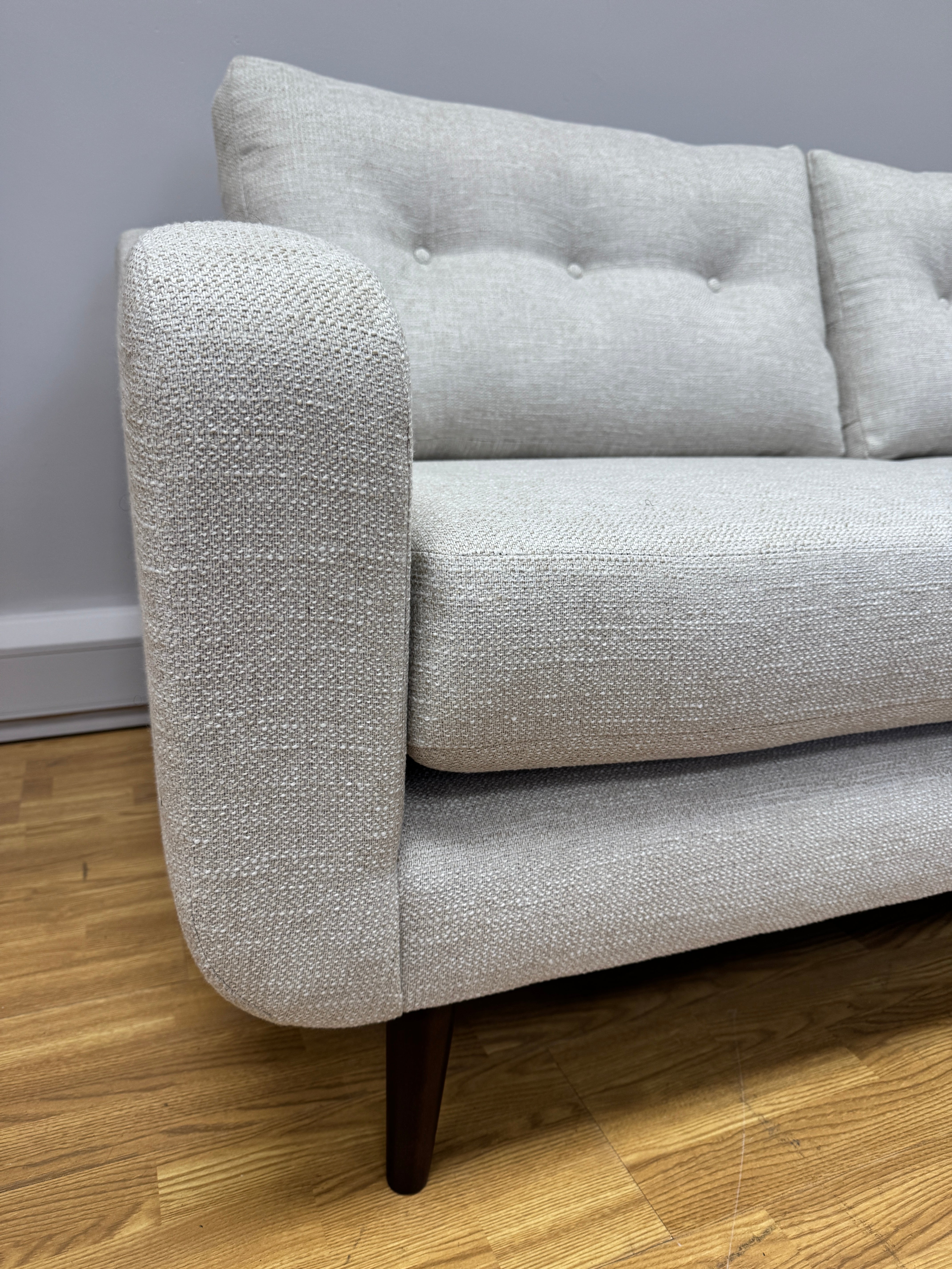 Lisbon 3 seater standard back sofa in natural mix weave fabric