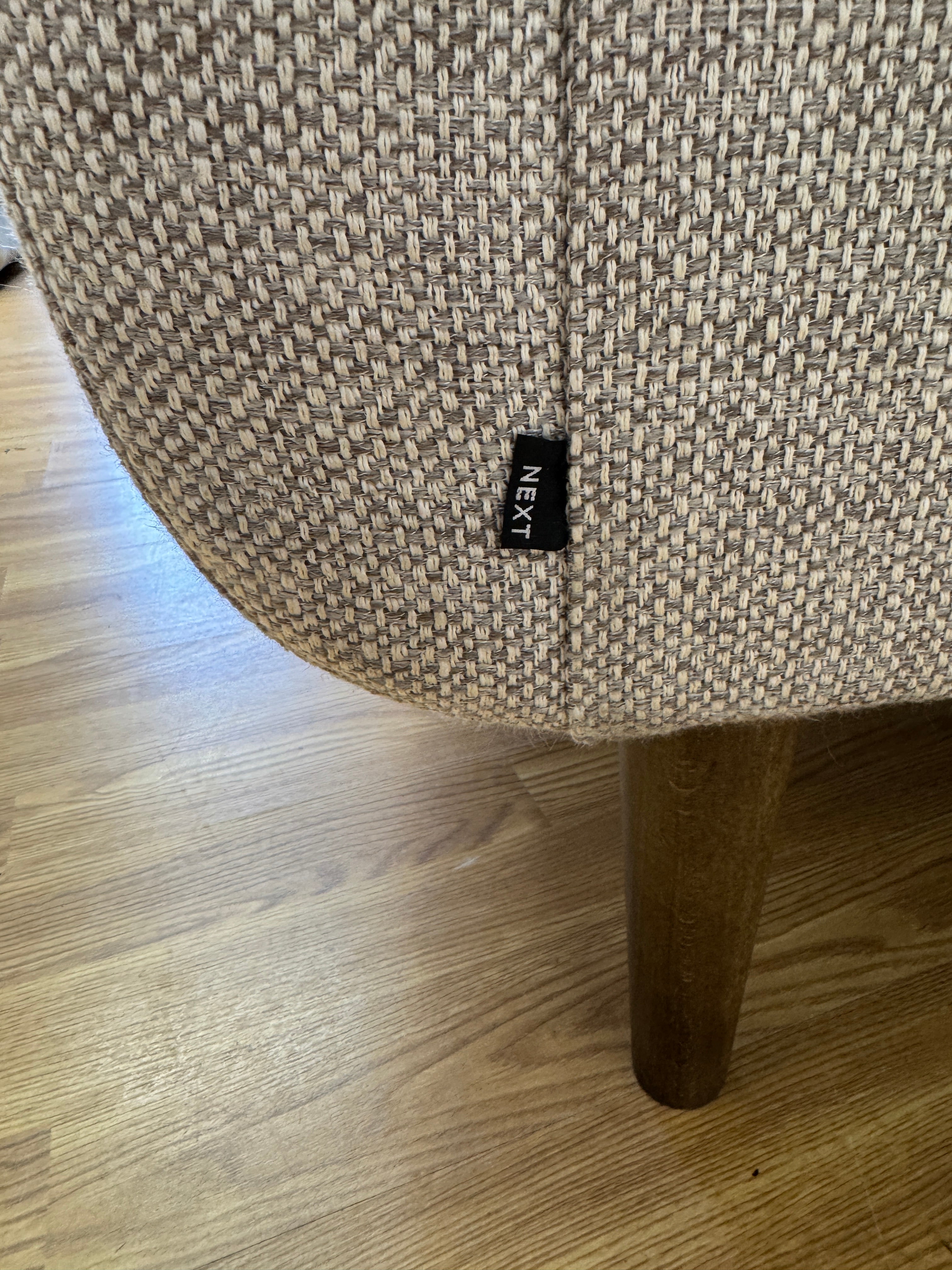 Next Camden Loveseat in natural basket weave fabric