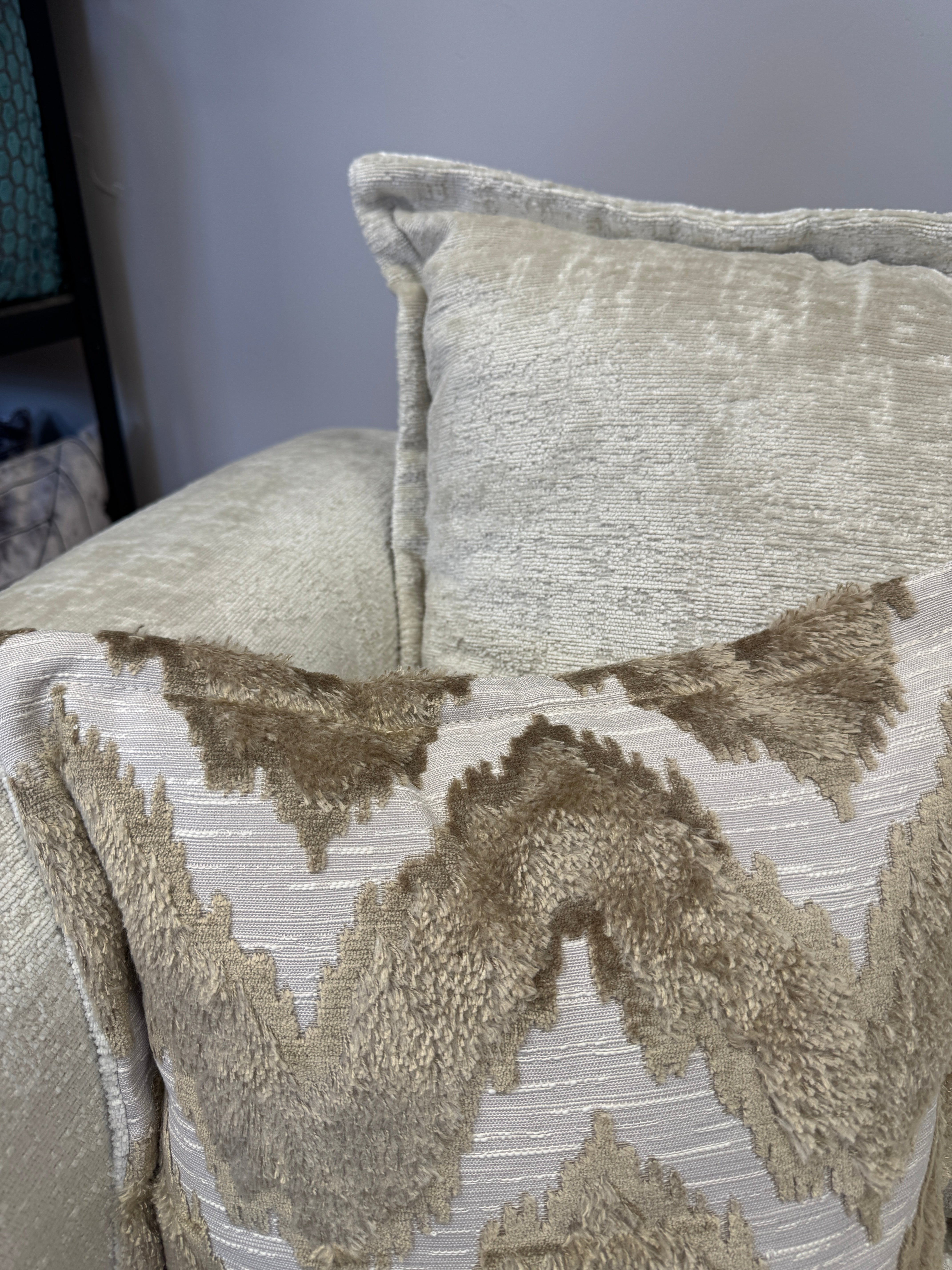 Cancun 2 seater sofa in Aaron Oyster chenille fabric