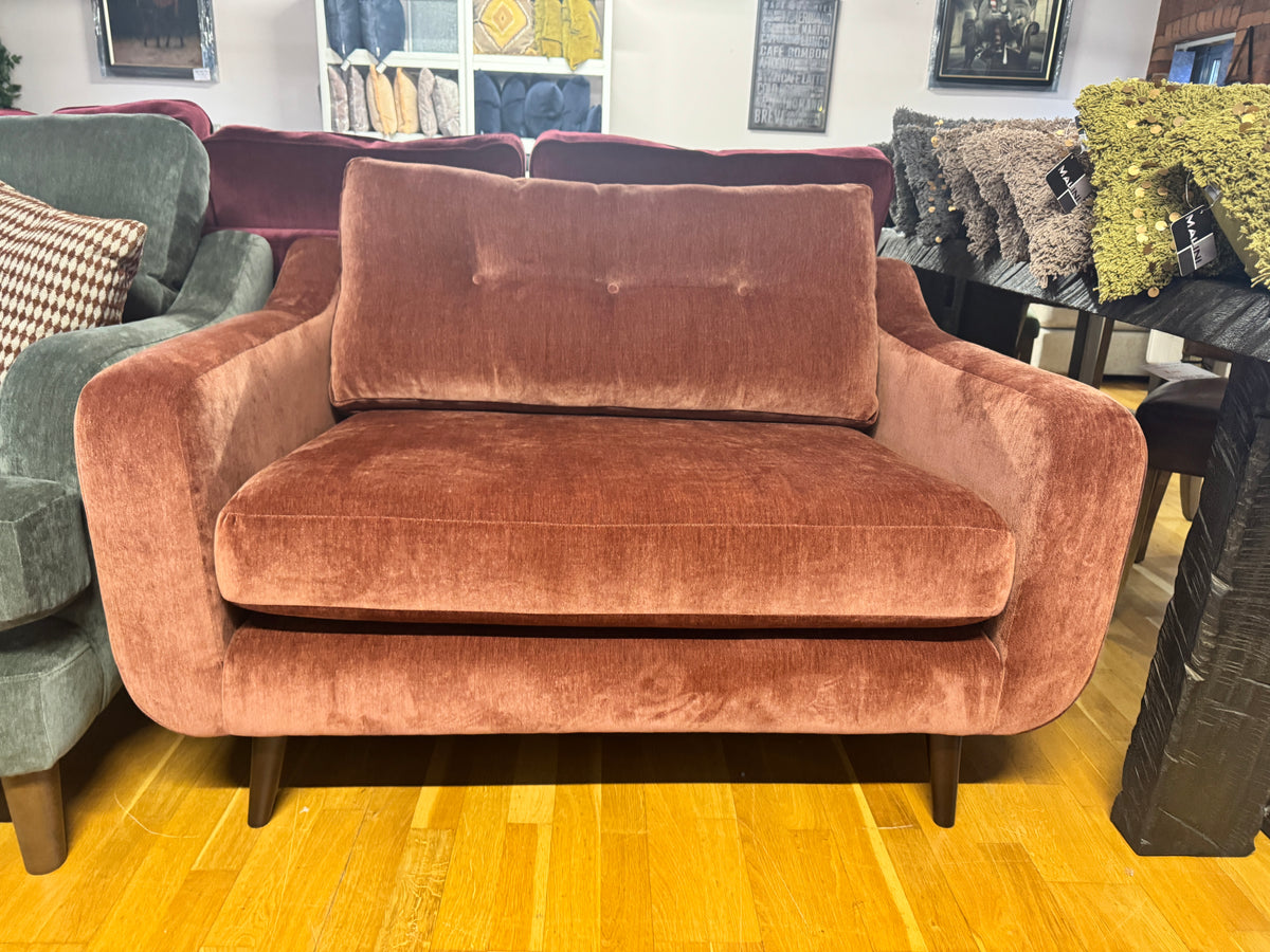 Lisbon loveseat in Witton Brick soft chenille fabric