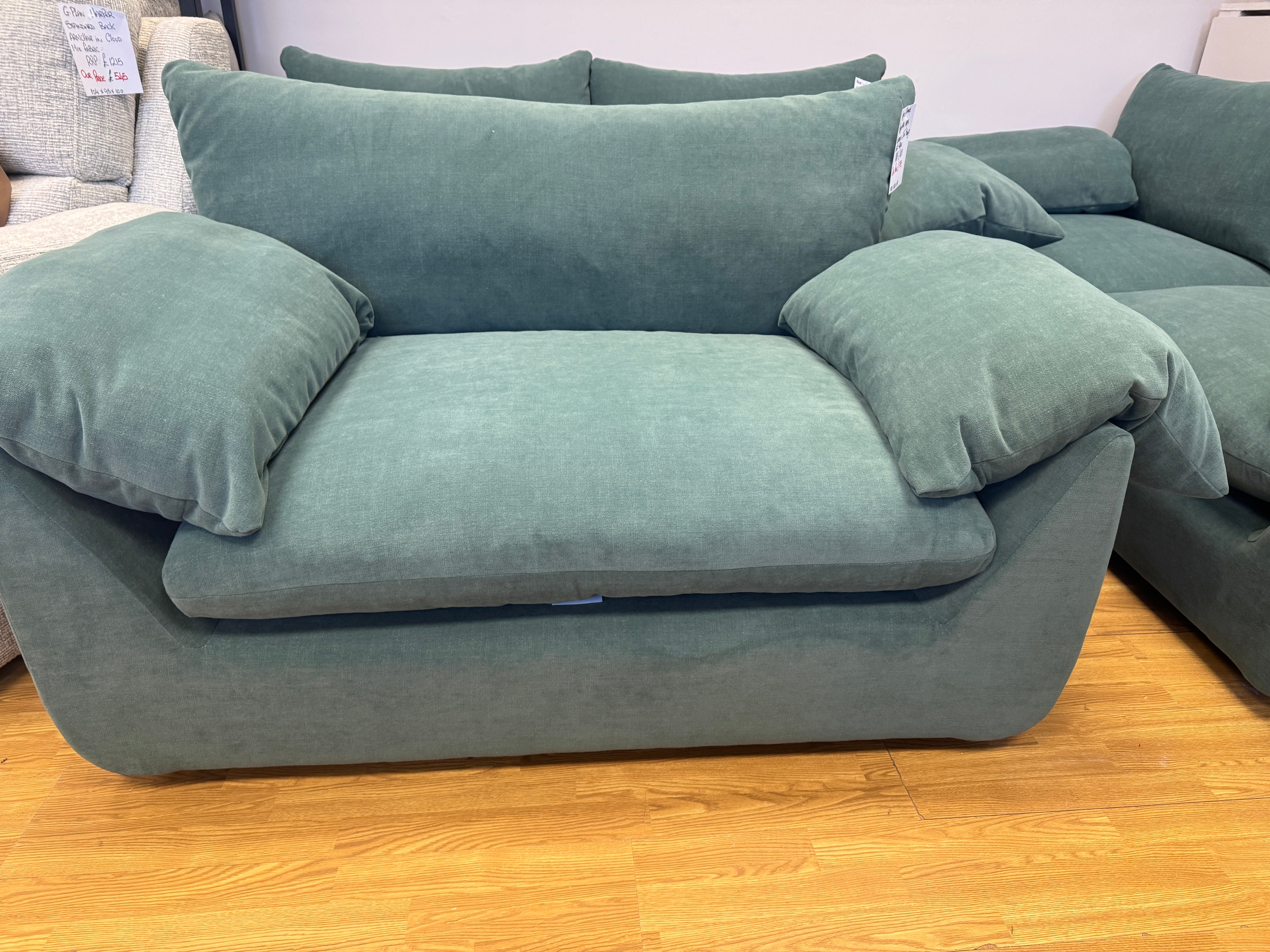 Bayswater Large Loveseat in Teal Midnight soft fabric