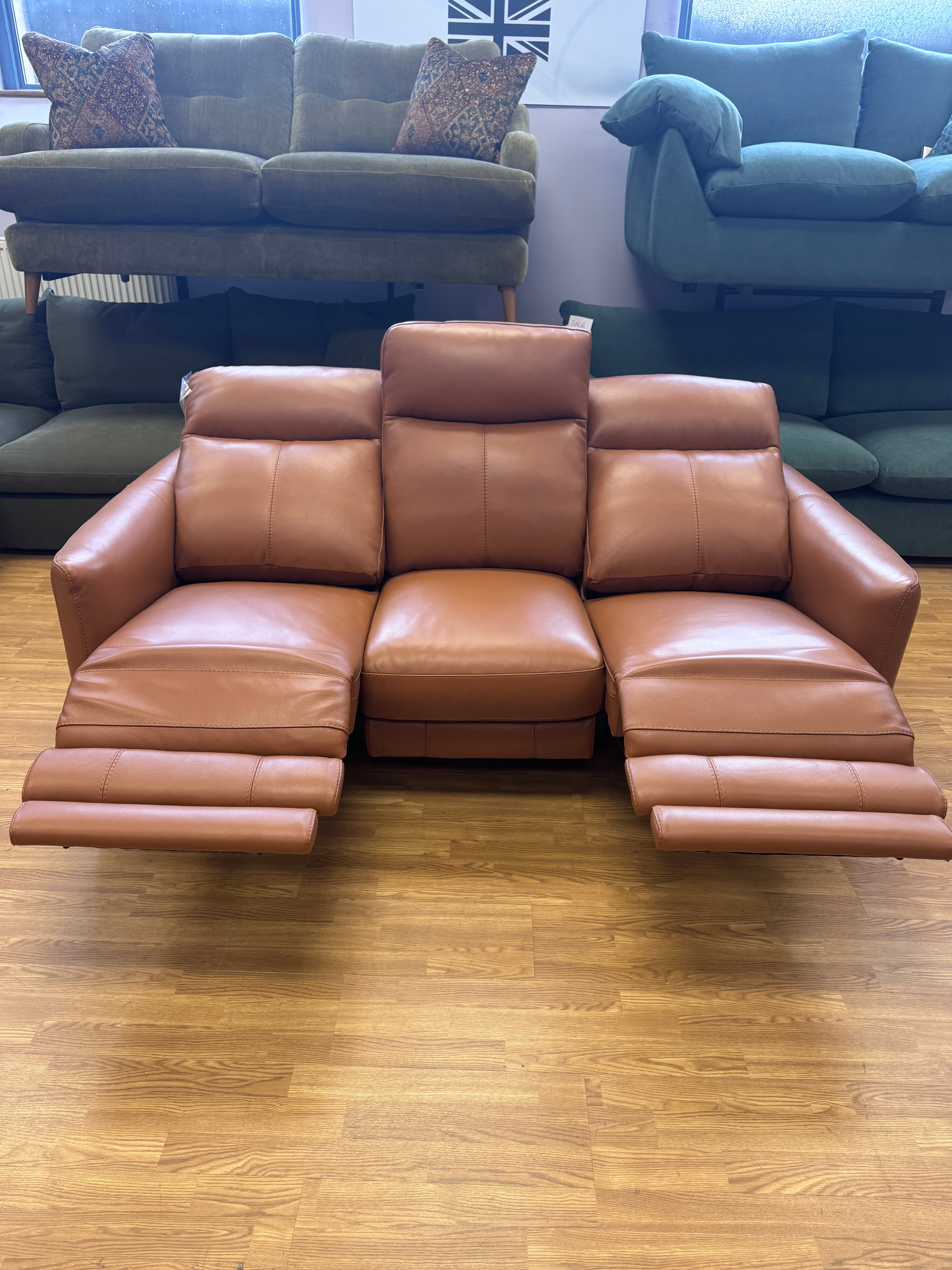 Contempo armchair in Pecan tan brown leather (pair available)