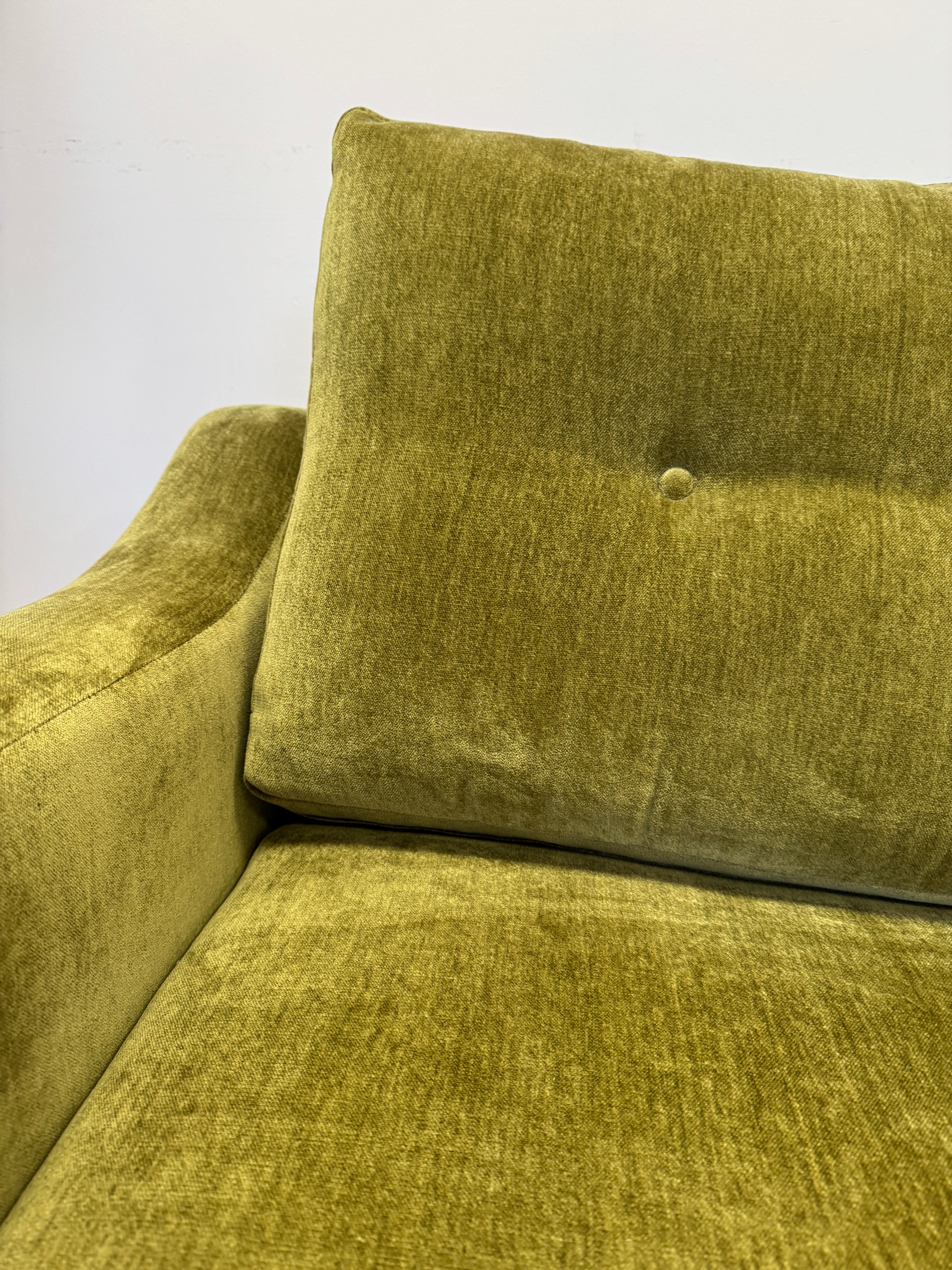 Lisbon 4 seater standard back sofa in olive green chenille fabric