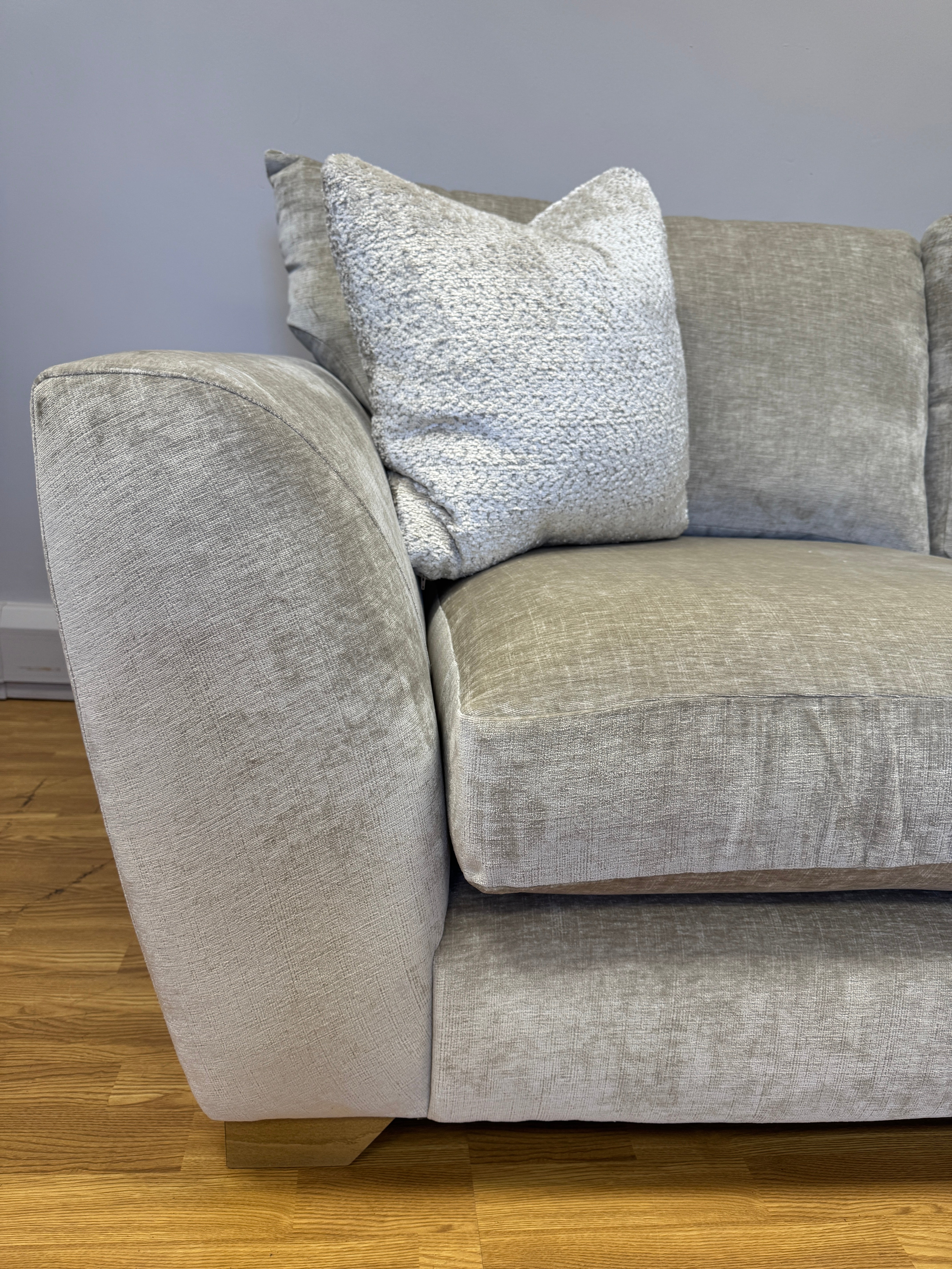 Mala 3 seater standard back sofa in Dion Husk (champagne chenille) fabric