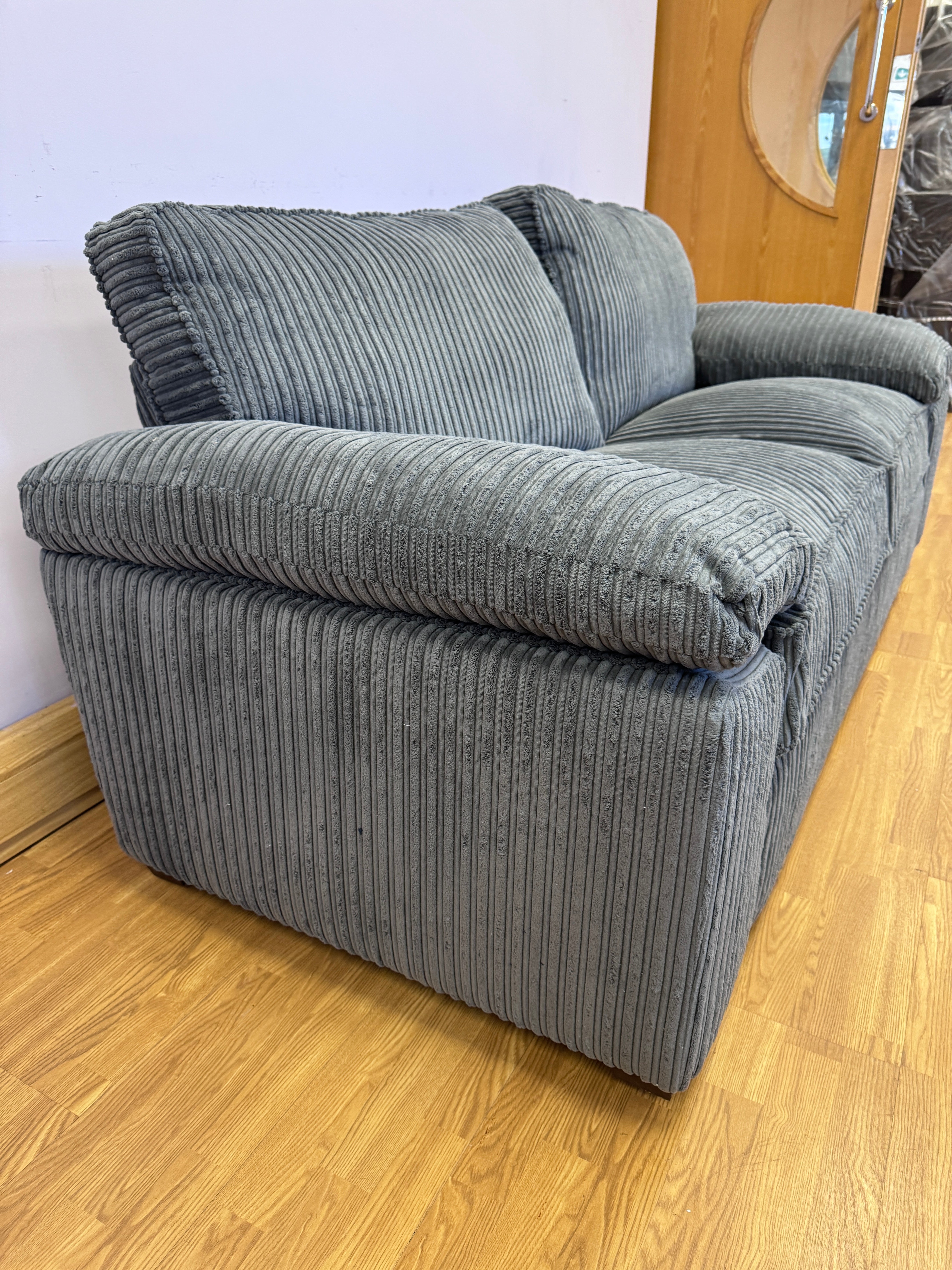 Dexter 3 seater standard back sofa in Charcoal Corduroy fabric