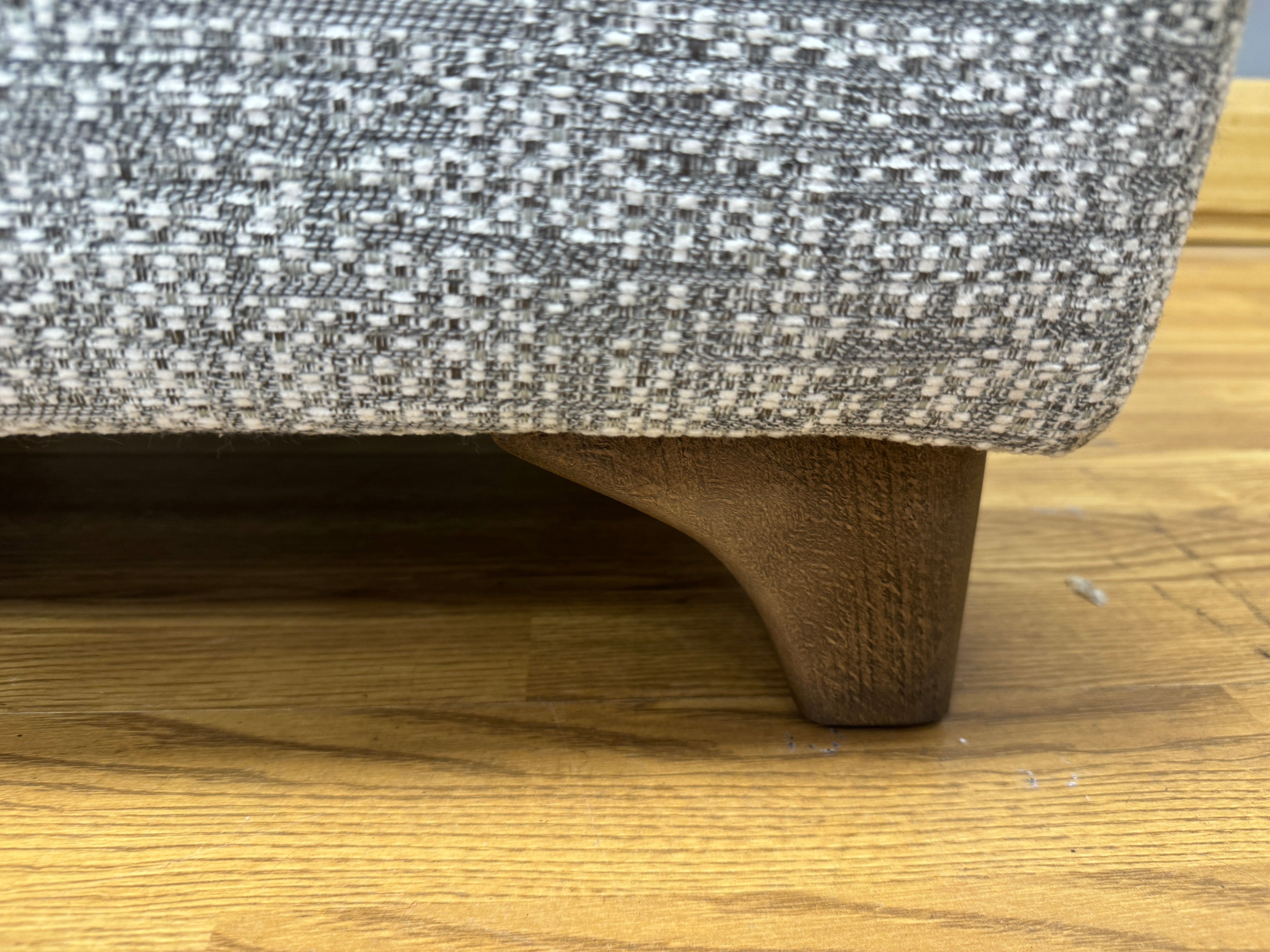 G PLAN SEATTLE padded top footstool in light mid grey weave fabric