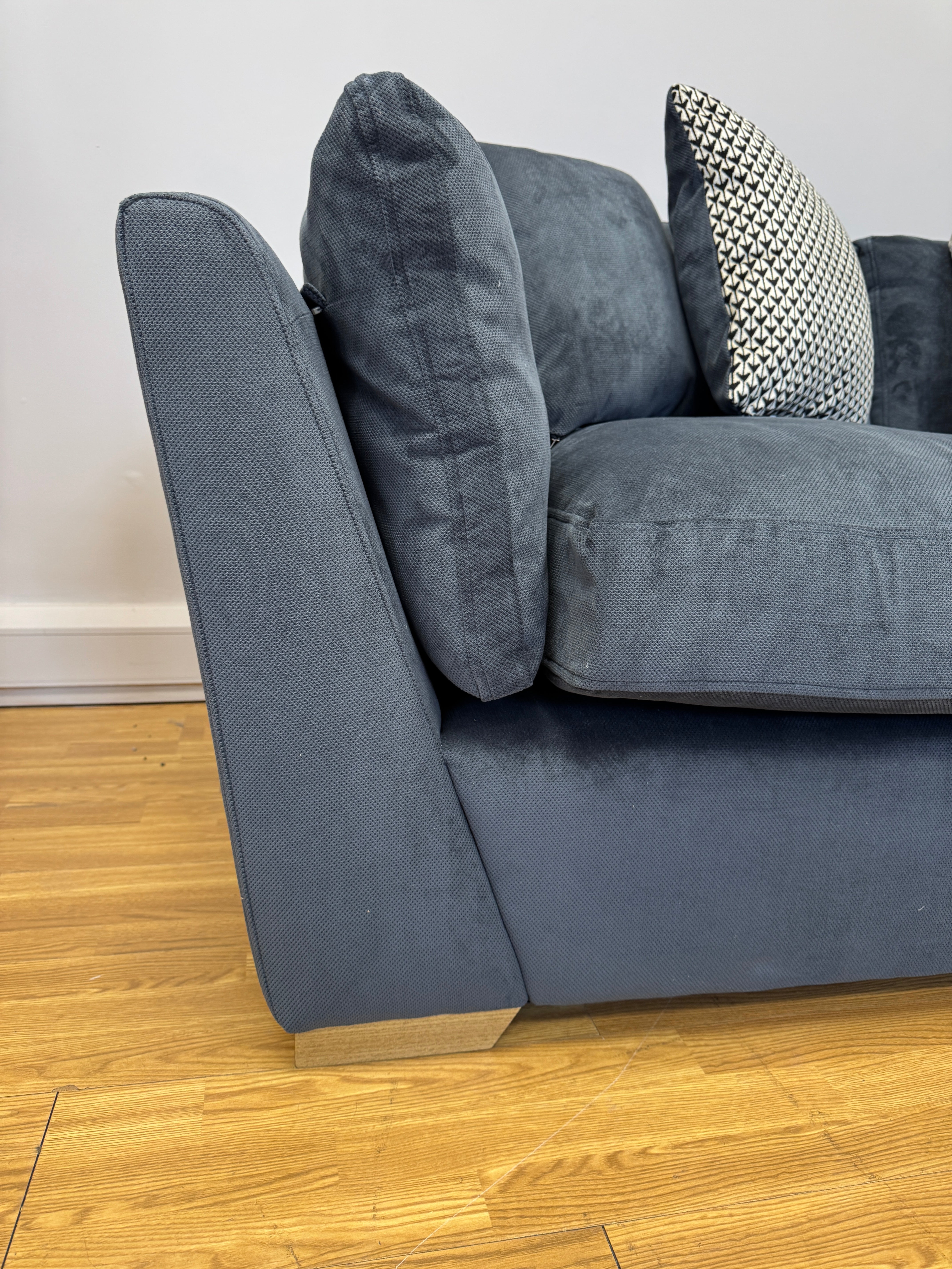 Phoenix 2 seater standard back sofa in Casper Black chenille - matching pair available
