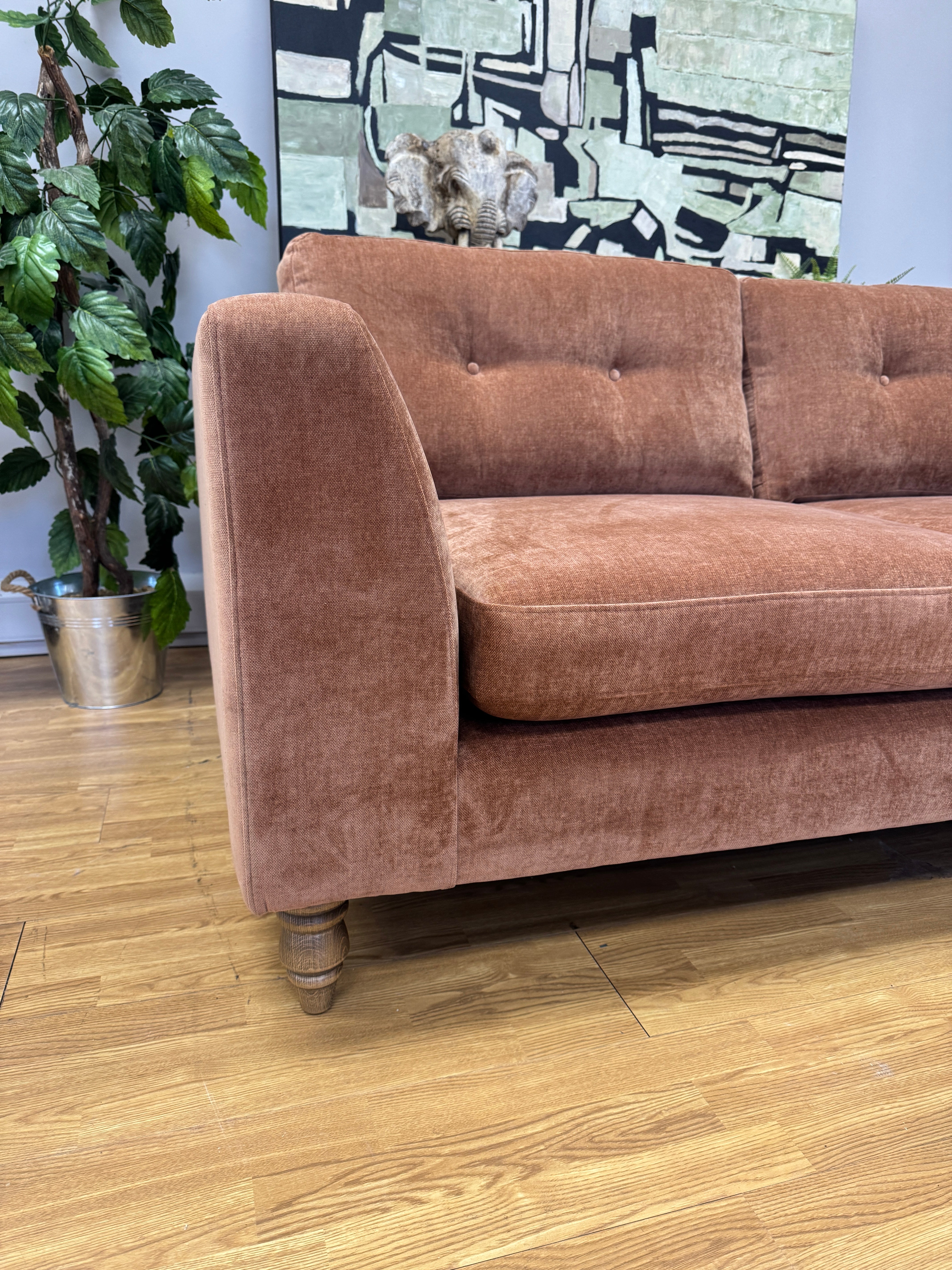 Lorenzo 3 seater sofa in marmalade chenille fabric