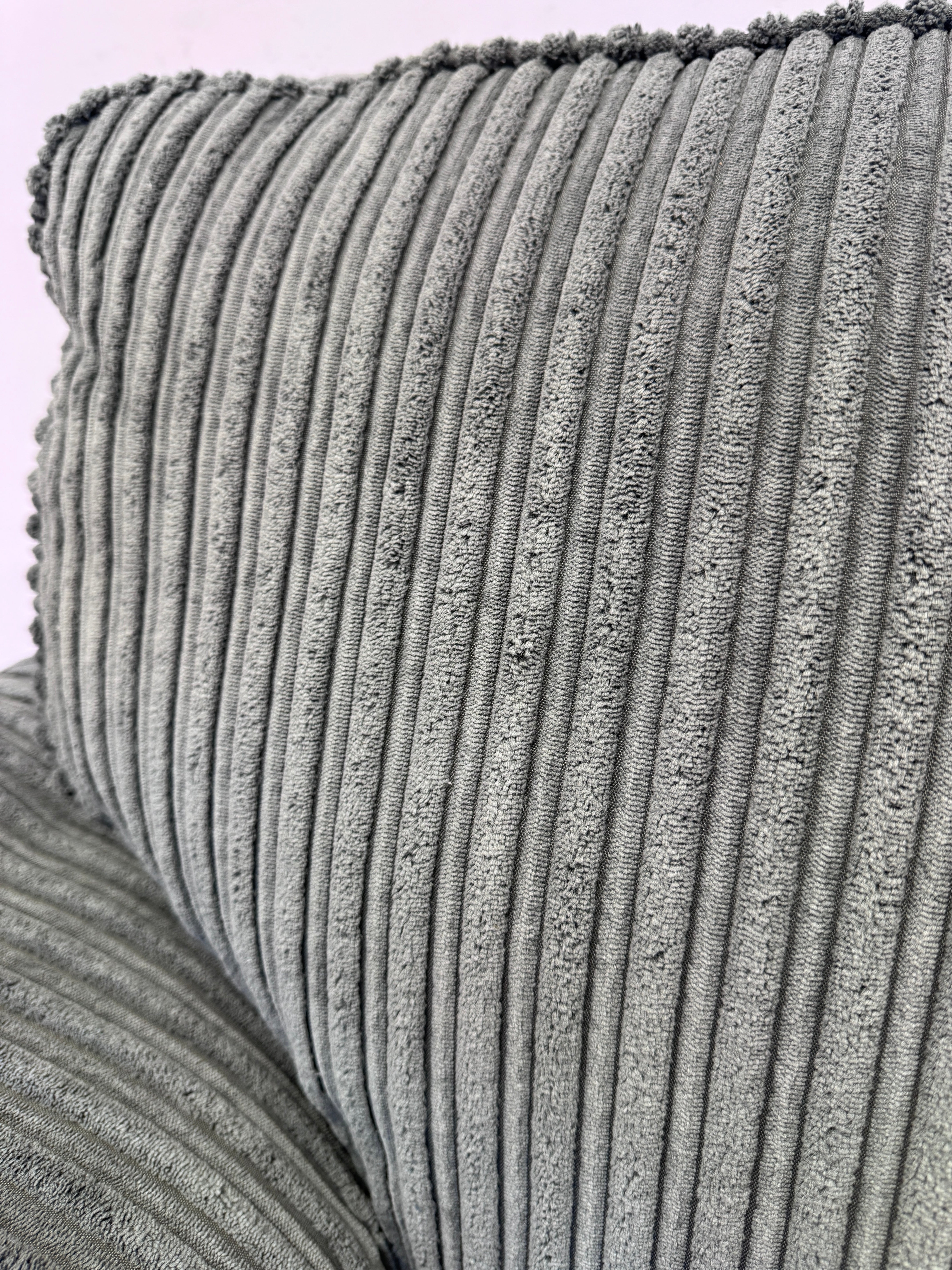 Dexter 3 seater standard back sofa in Charcoal Corduroy fabric