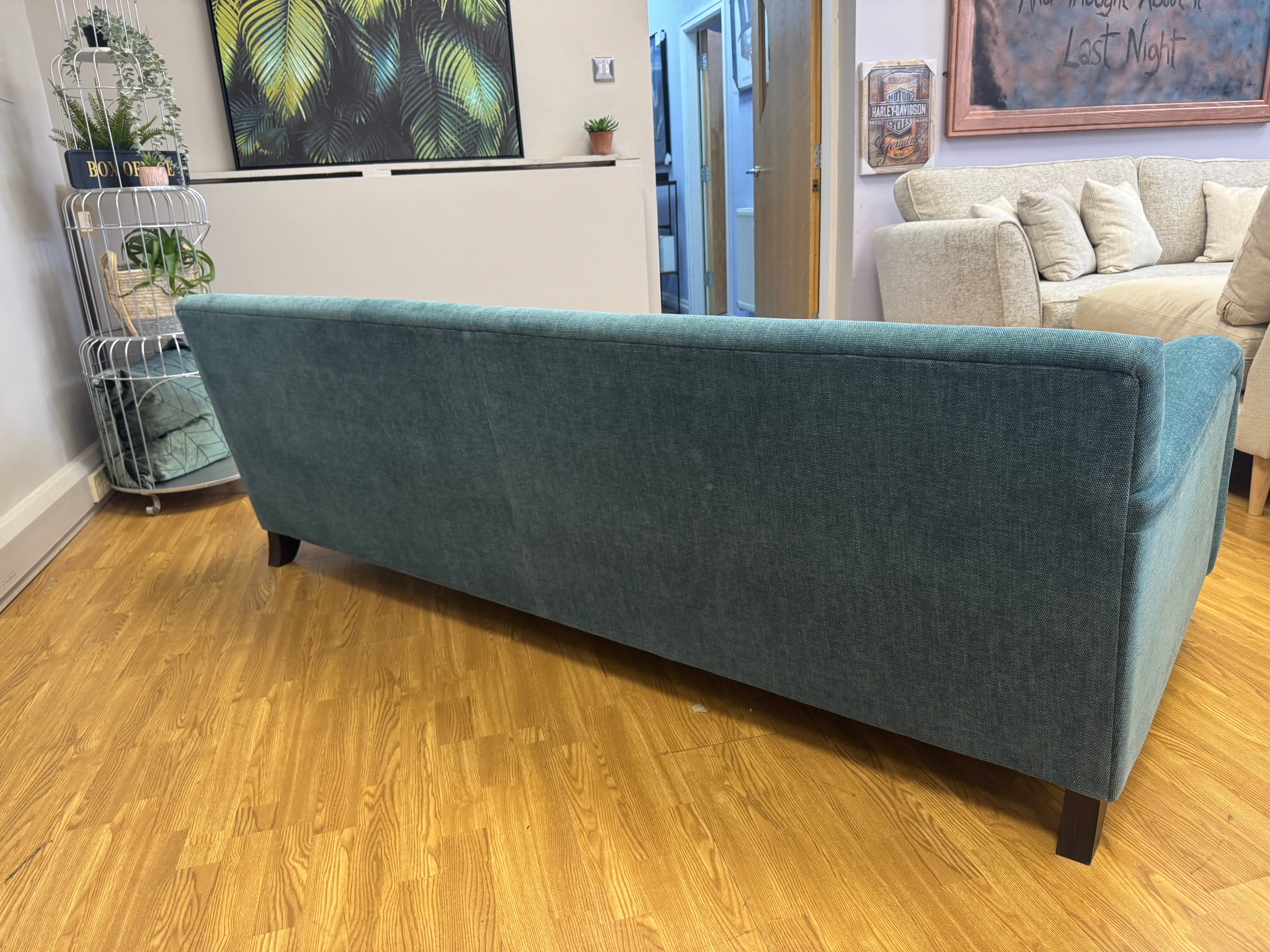 John Lewis Otley 4 seater sofa in teal chenille fabric