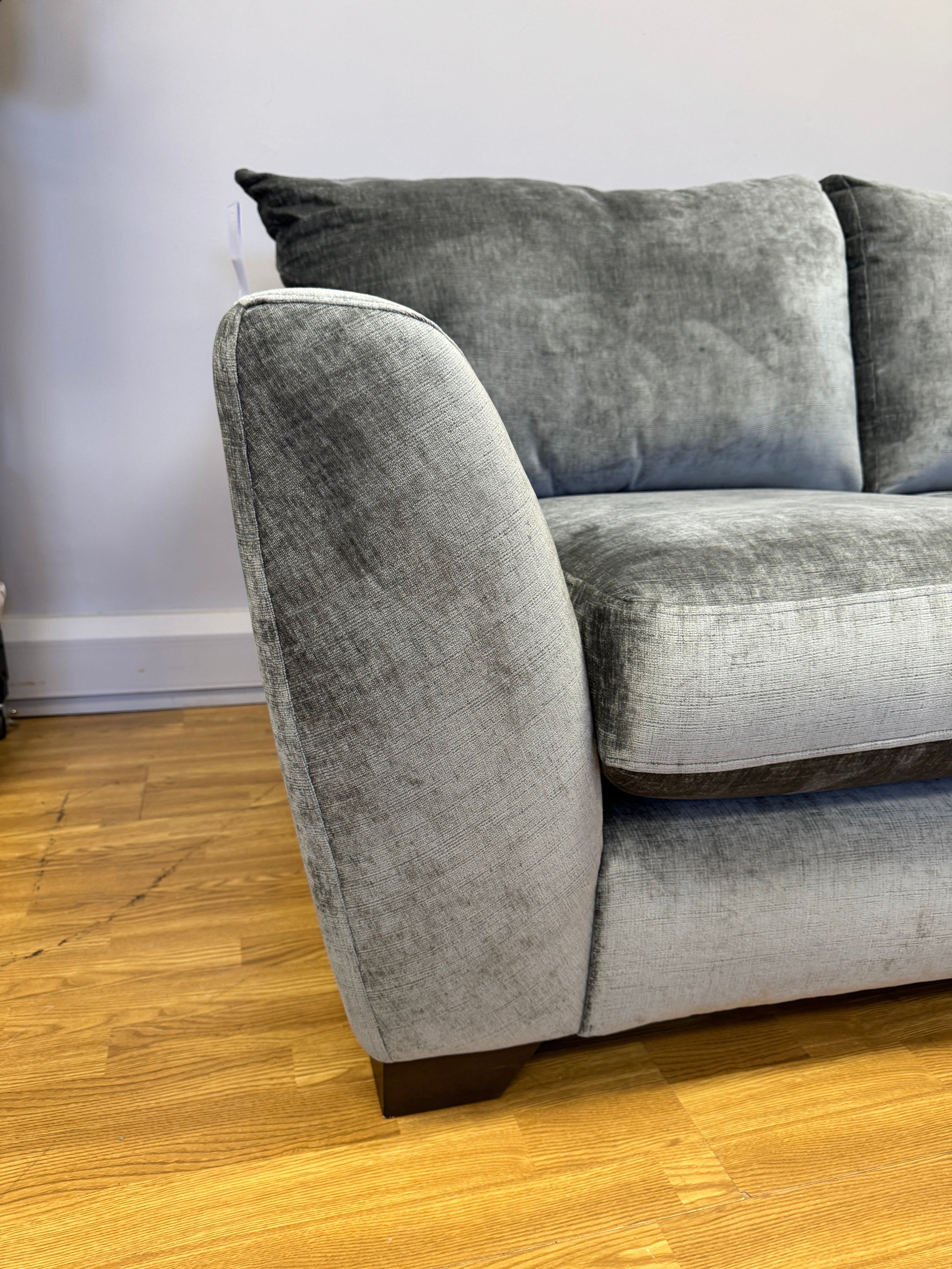 Mala 2 seater standard back sofa in Dion Flagstone (charcoal grey) chenille fabric