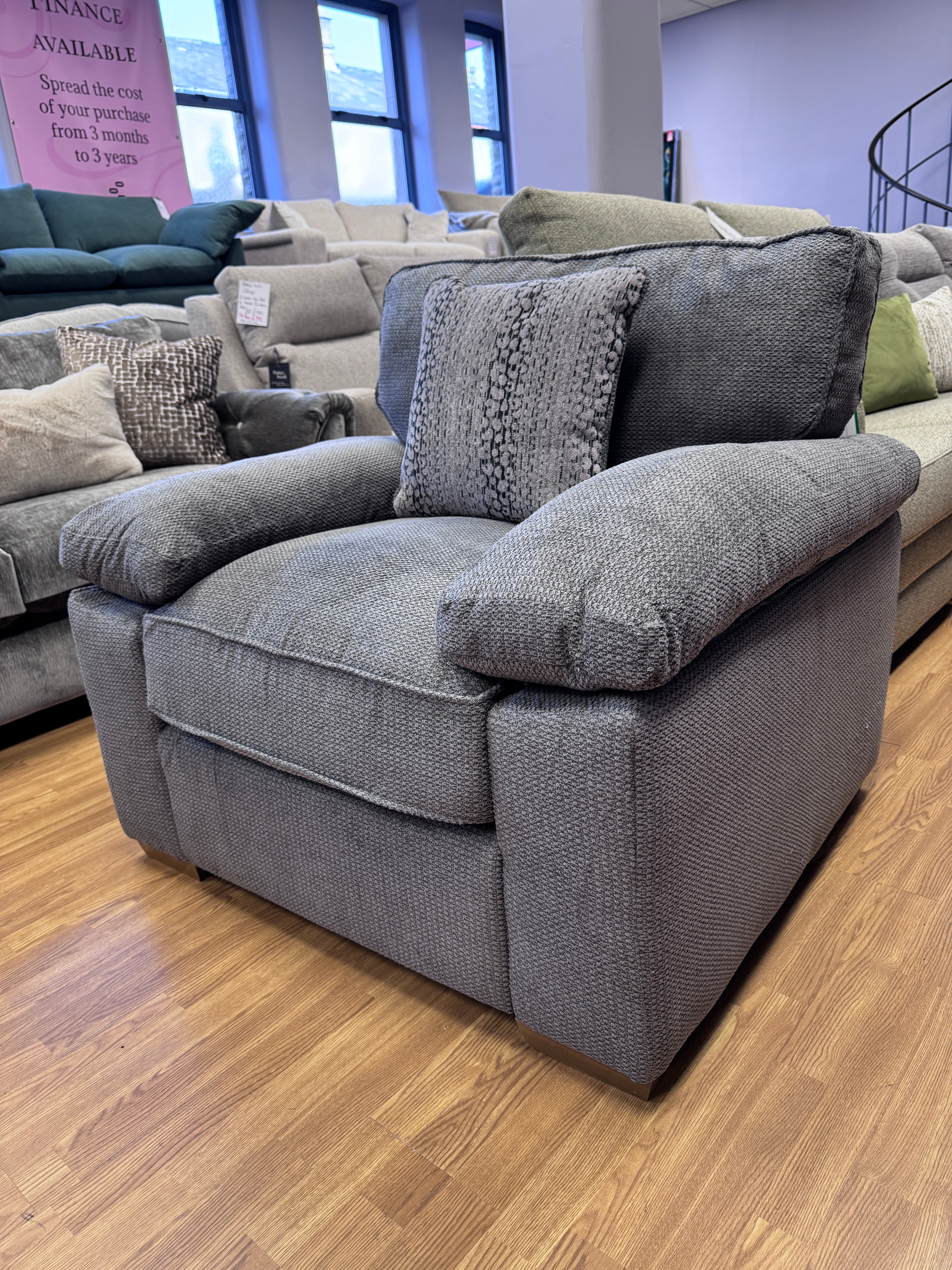 Dexter standard armchair in Rich Charcoal fabric