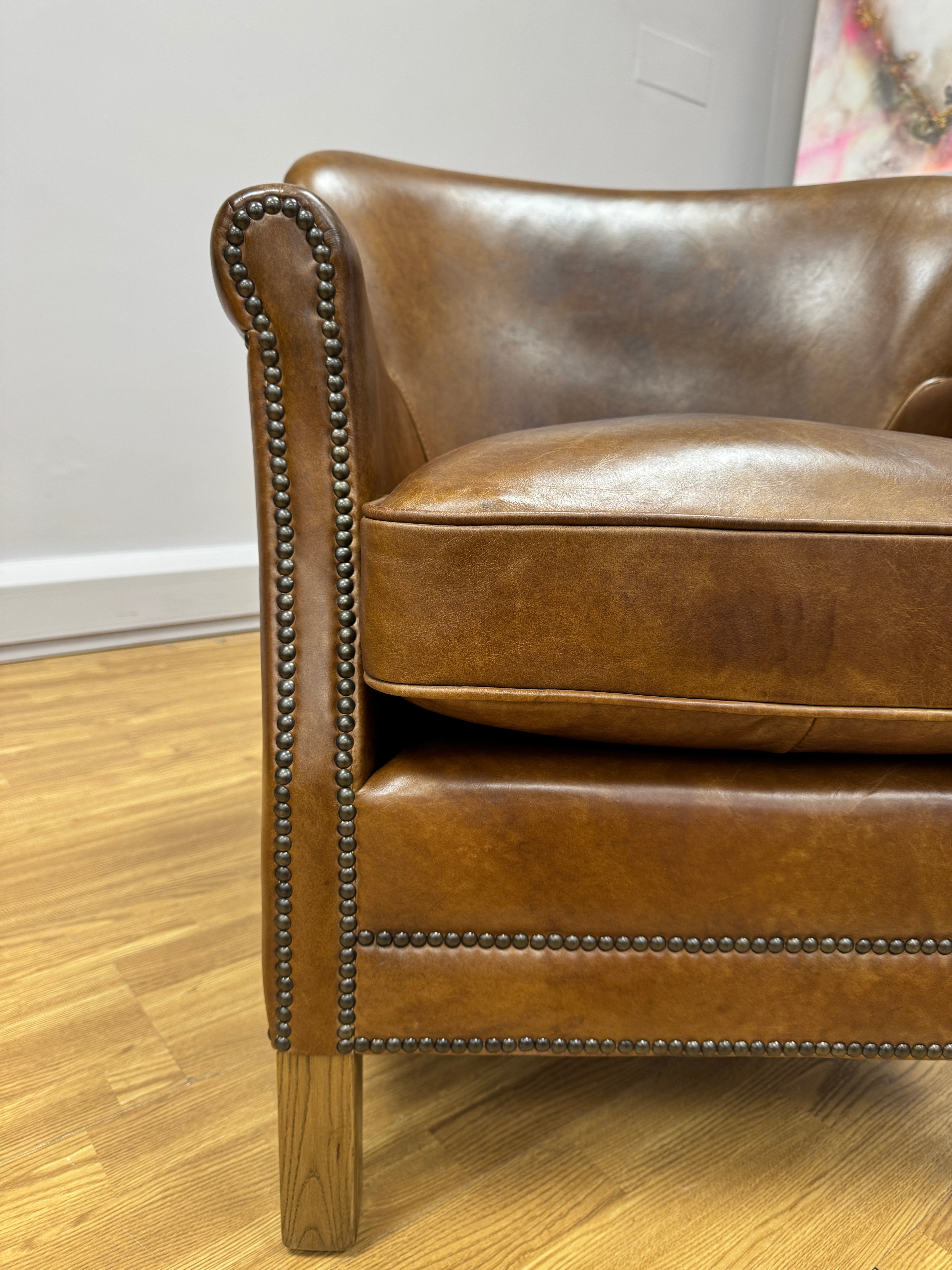 Halo Little Professor classic petite chair in Cognac leather