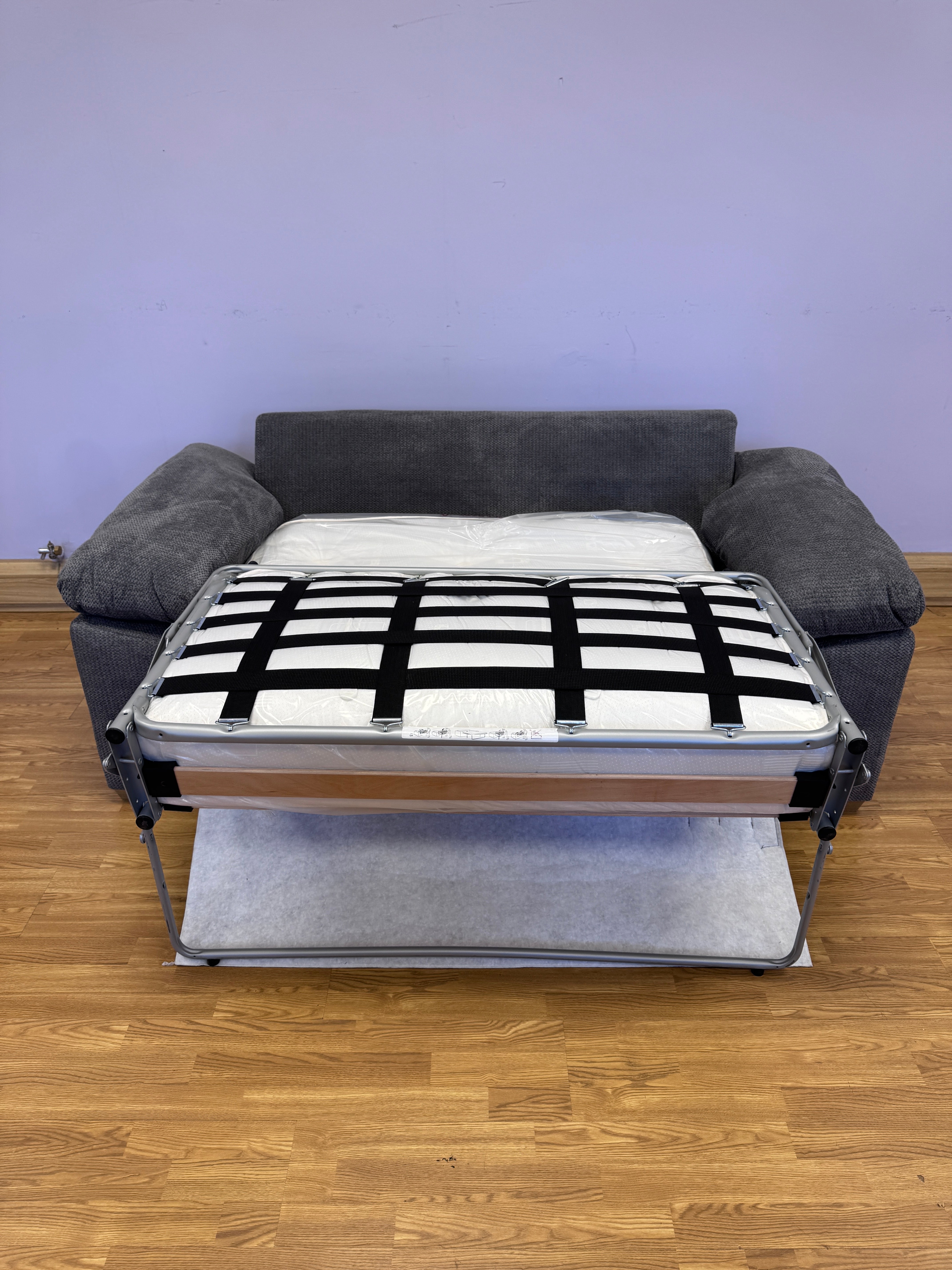 Dexter 2 seater standard back sofa bed in Rich Charcoal fabric