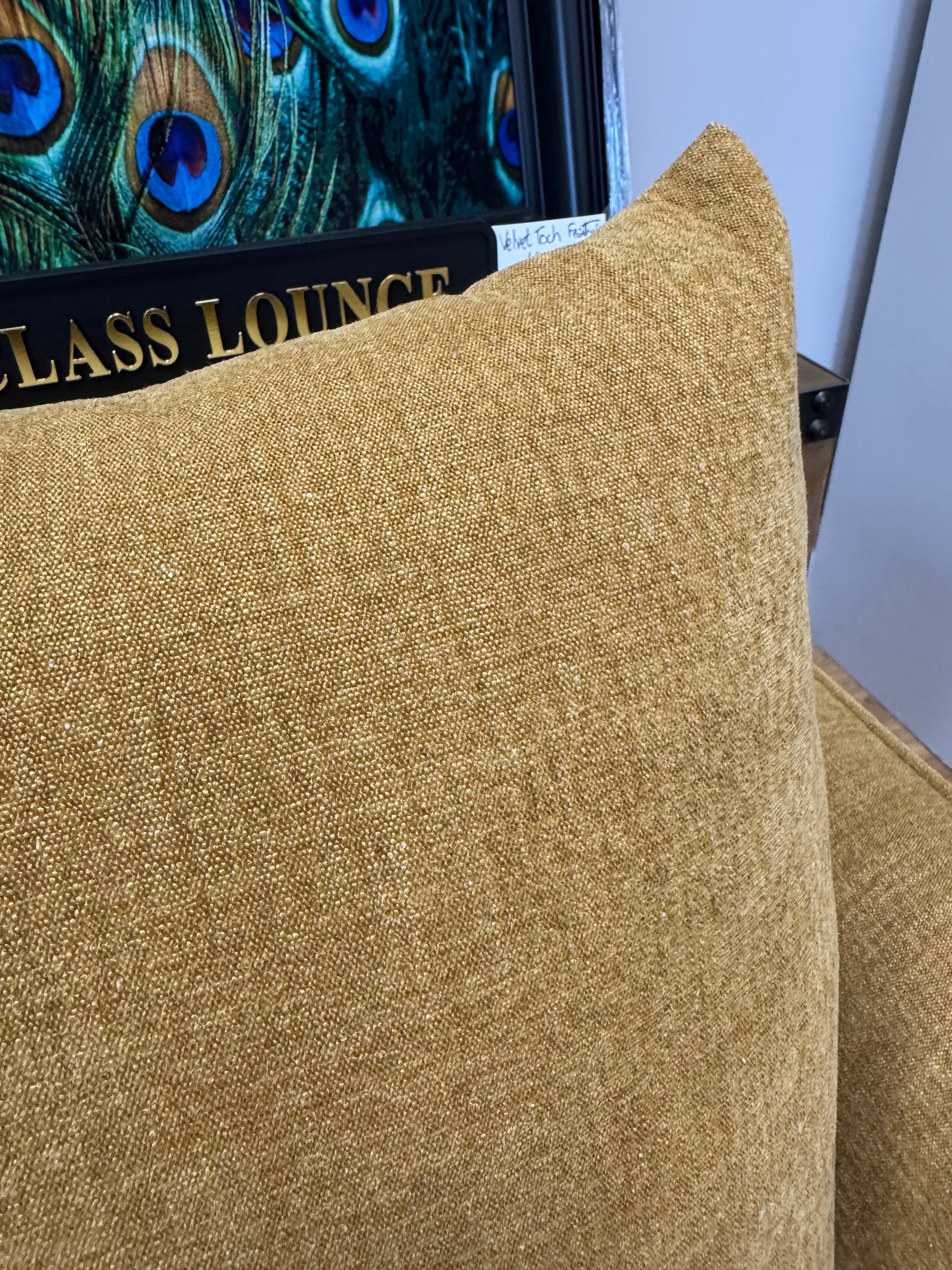 Como square style loveseat in caramel soft weave fabric