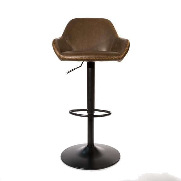 Chevy gas lift bar stool in Chestnut vegan leather