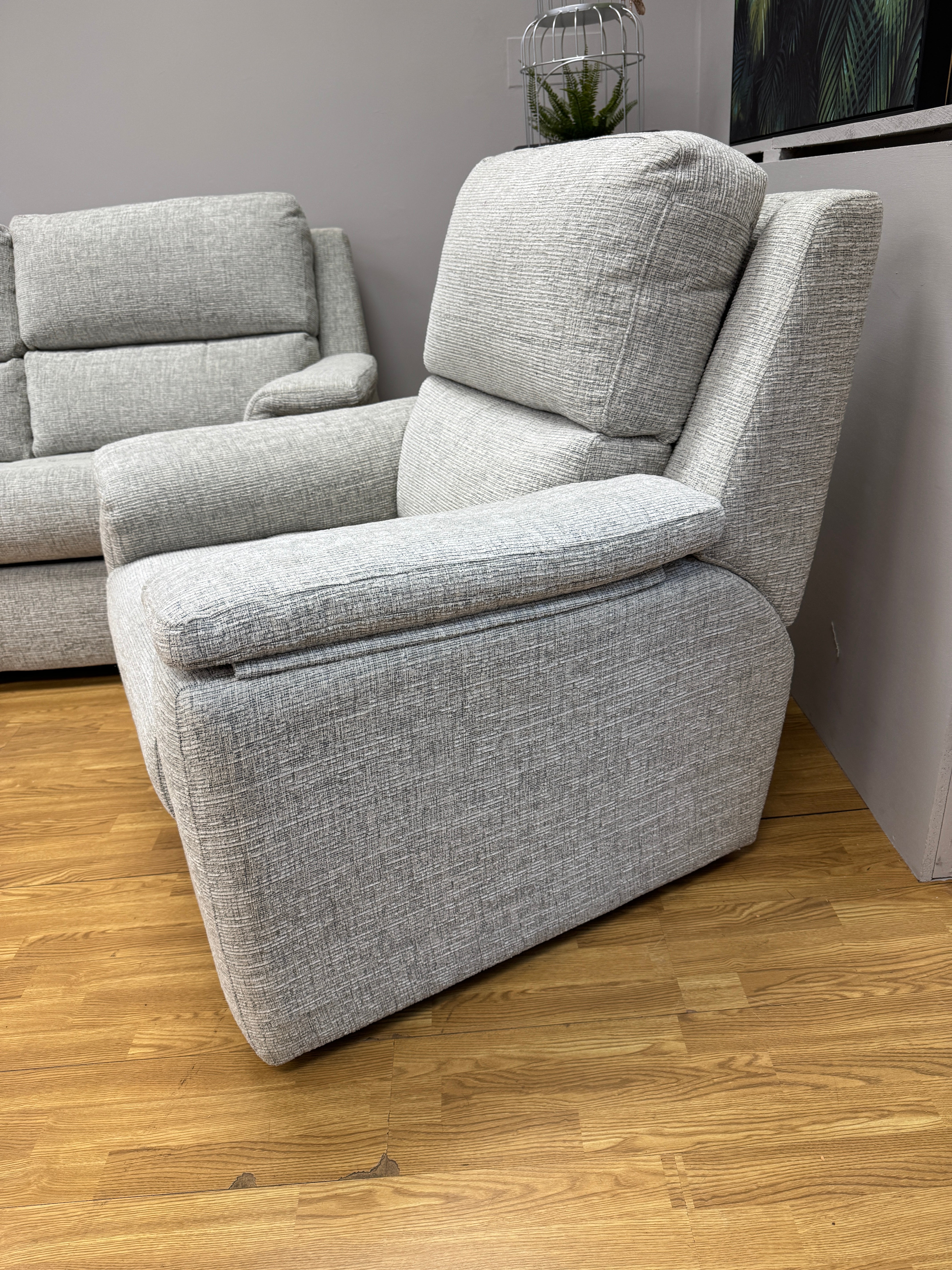 G Plan Harper standard armchair in Could mix weave fabric