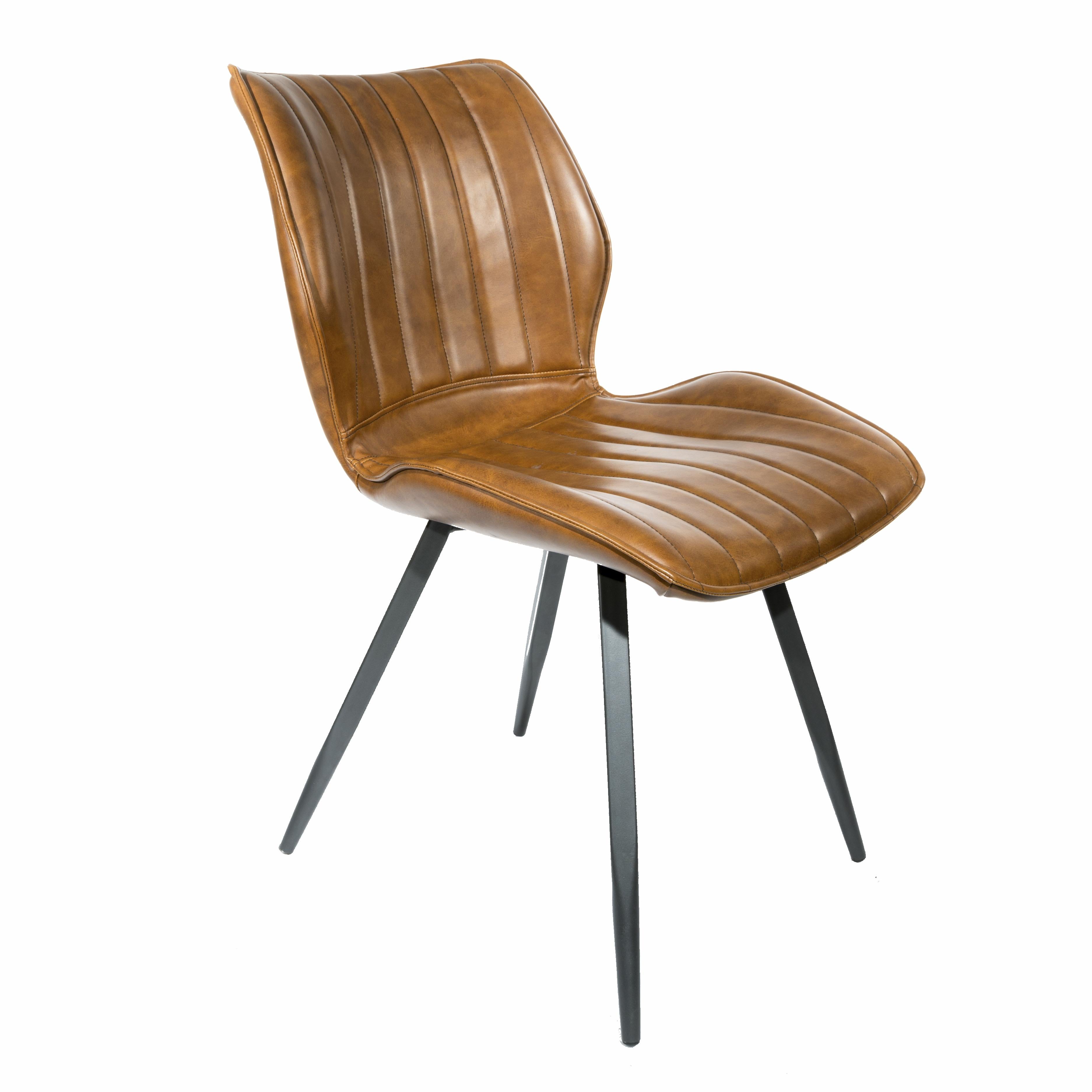 Alfa bounce dining chair in Tan vegan leather