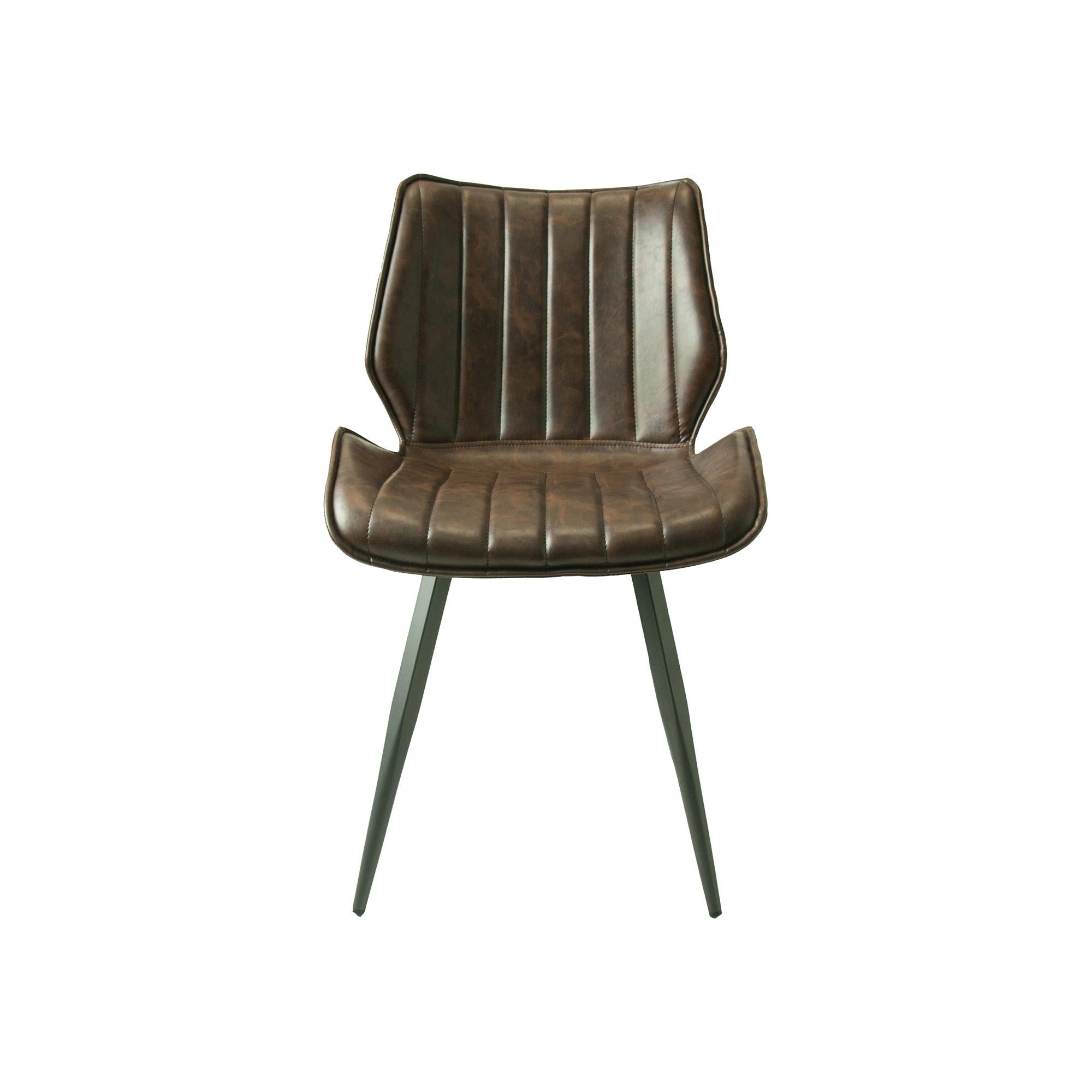 Alfa bounce dining chair in Chestnut vegan leather