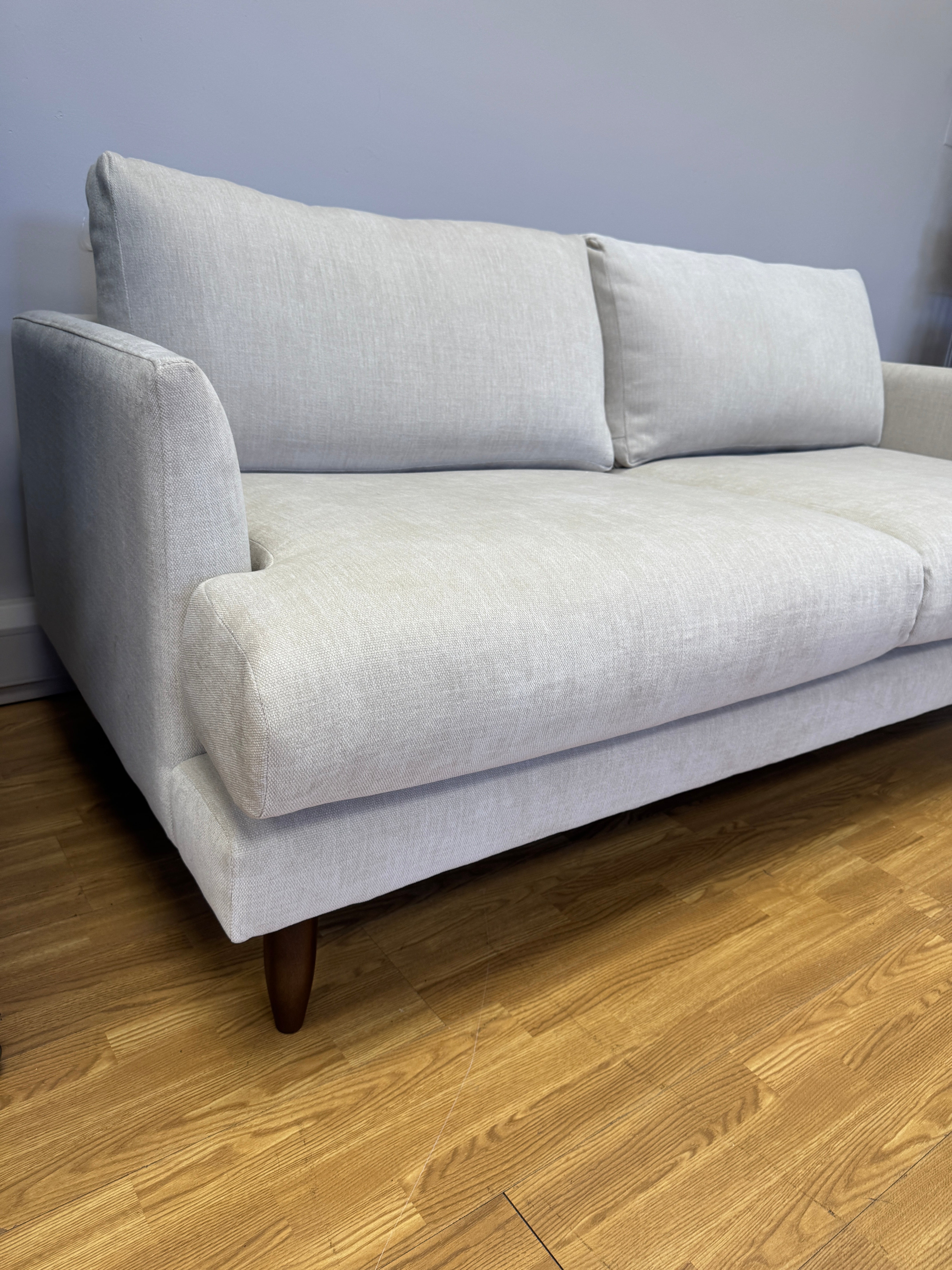 Sofology designer 3 seater sofa in natural skinny cotton fabric