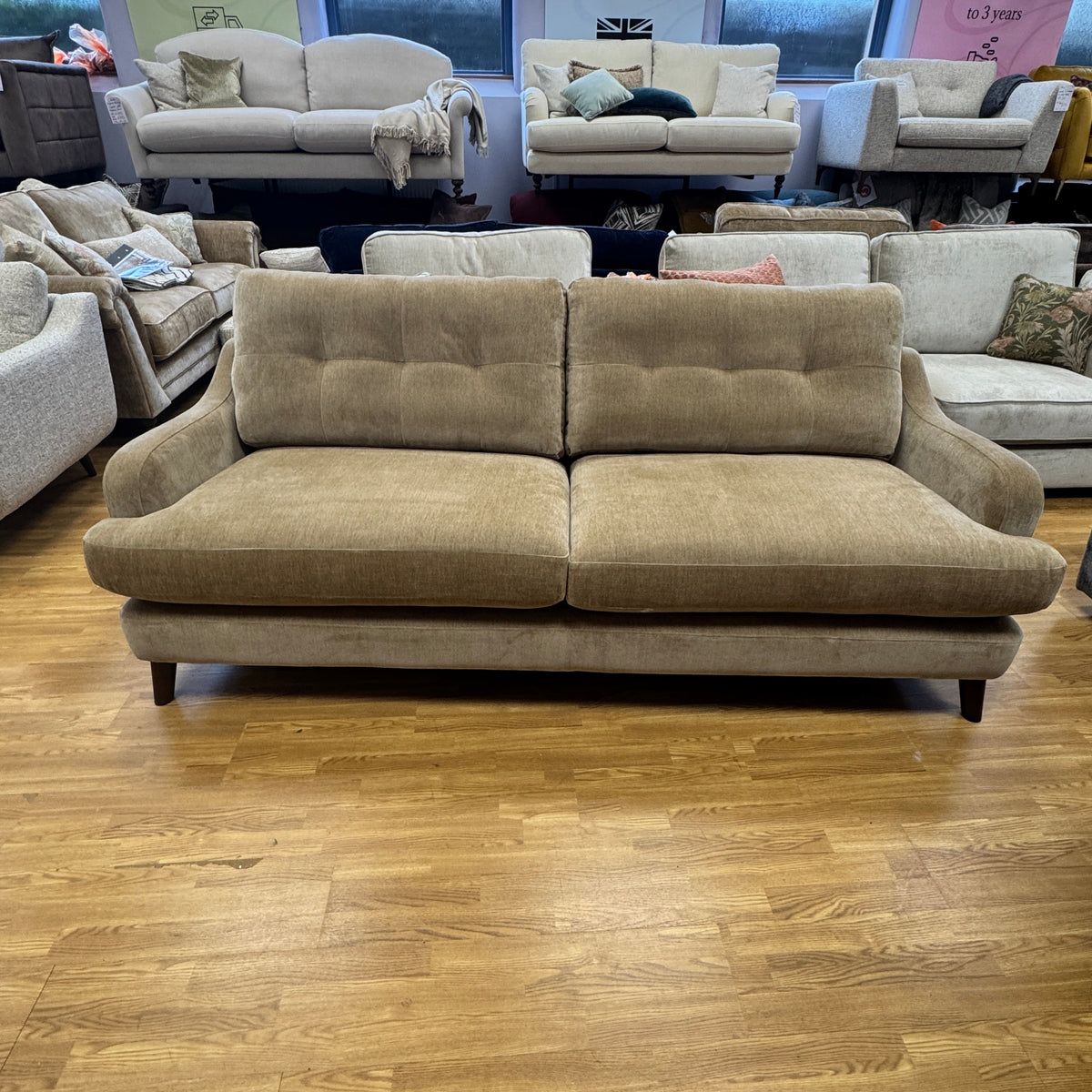 Loften 4 seater sofa in caramel soft chenille fabric