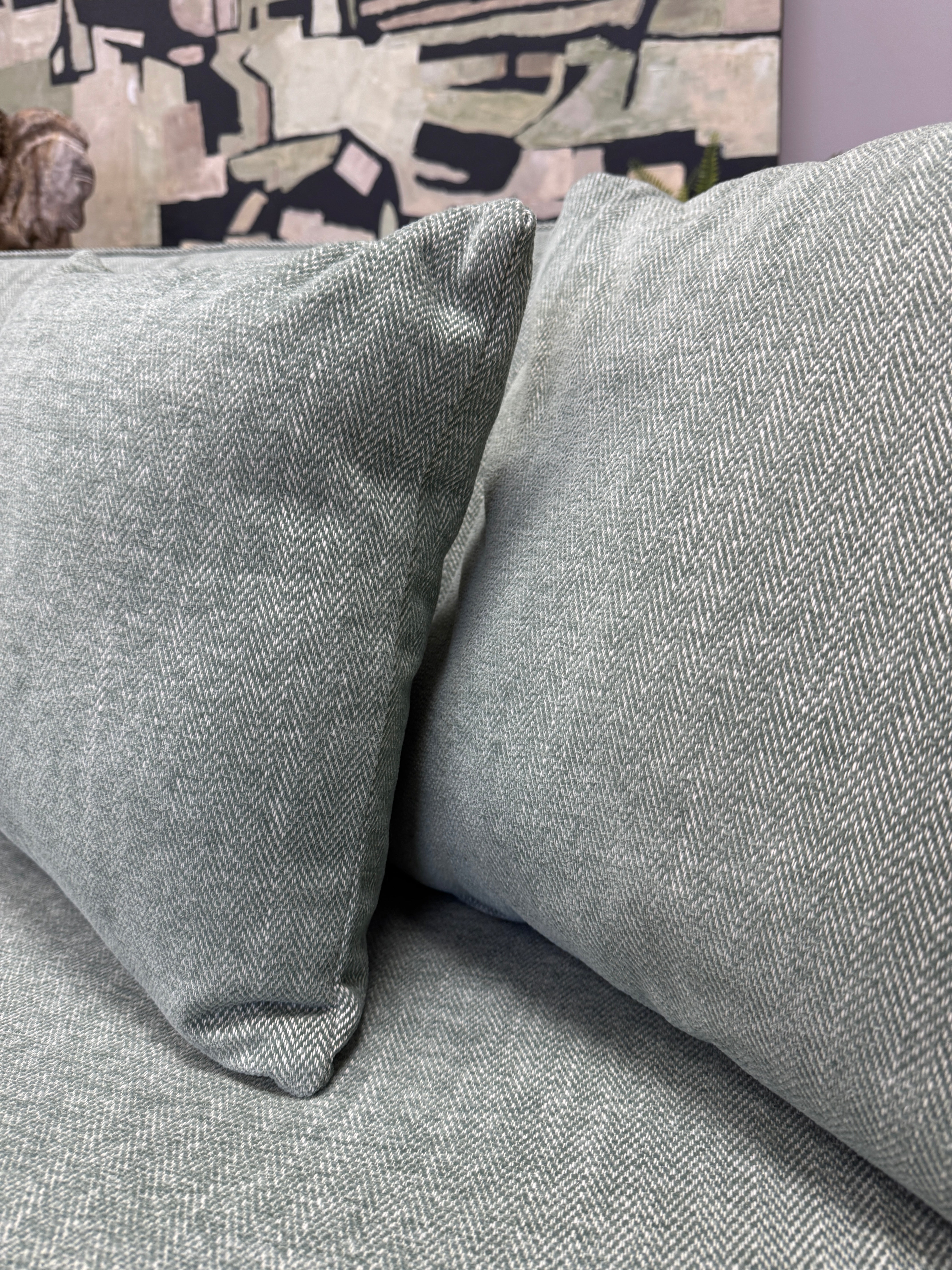 Canterbury 4 seater sofa in Delta Green Herringbone