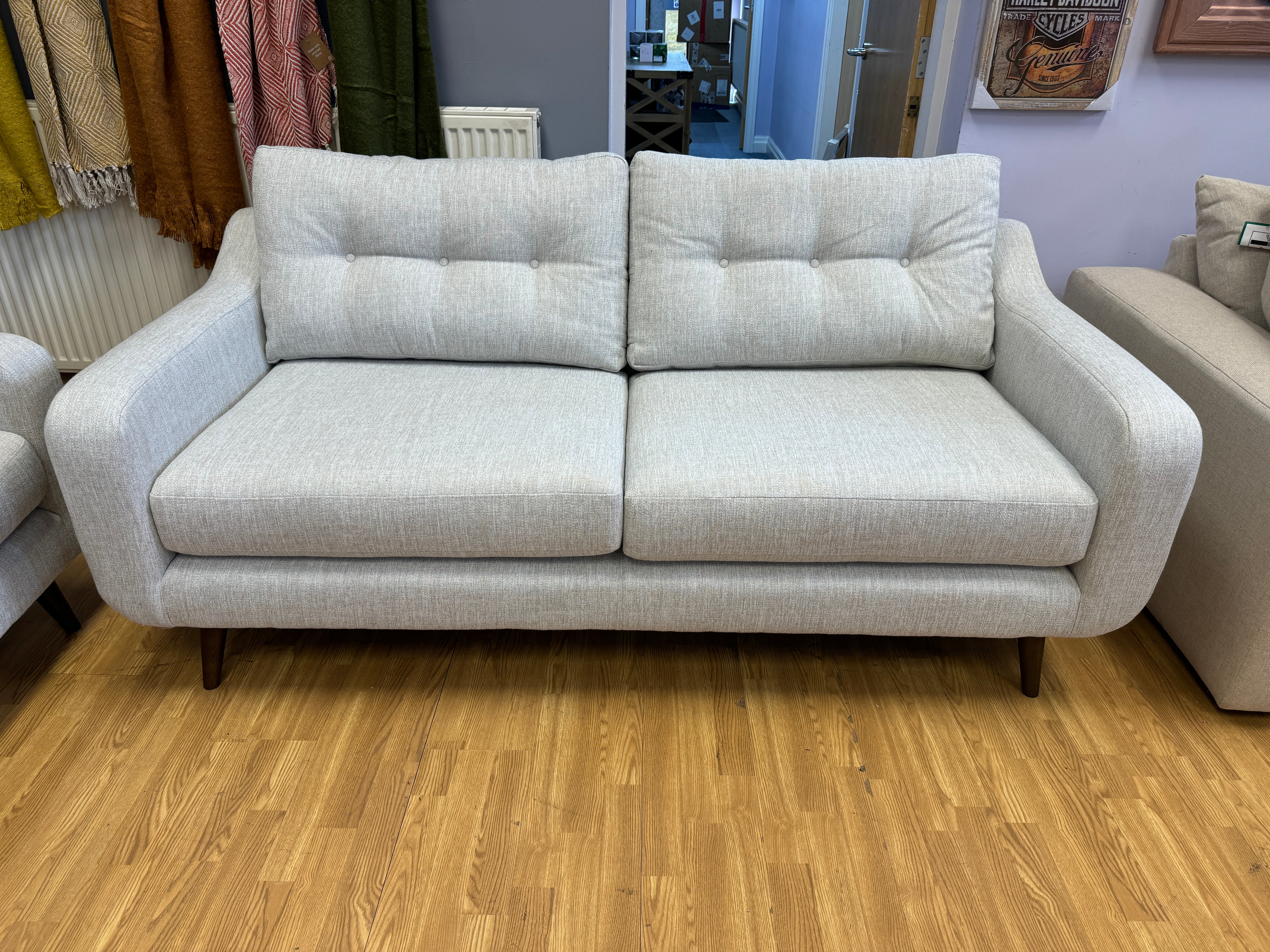 LISBON 3 seater standard back sofa in natural weave fabric