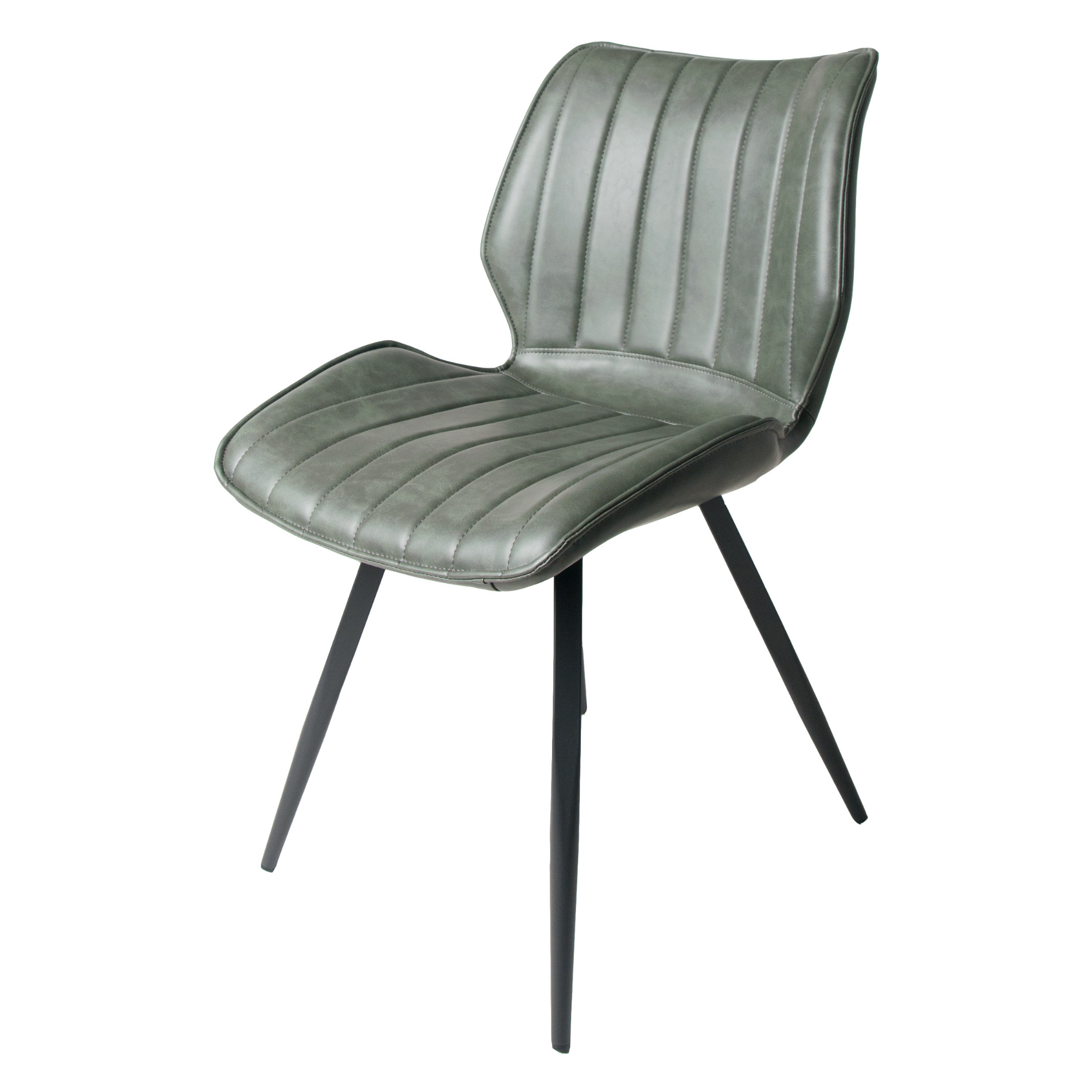 Alfa bounce dining chair in Green vegan leather