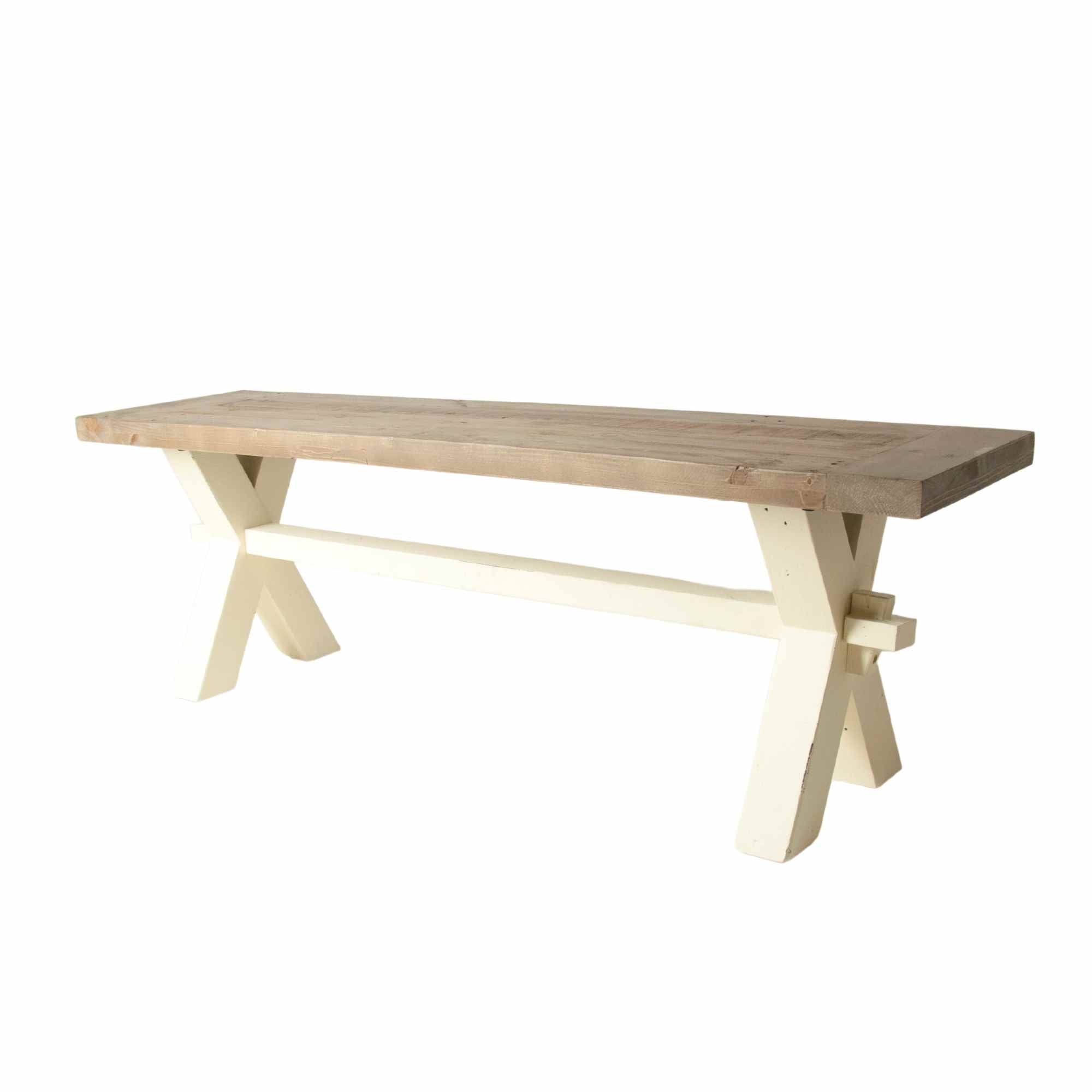 Walton large 140cm solid pine two tone dining bench