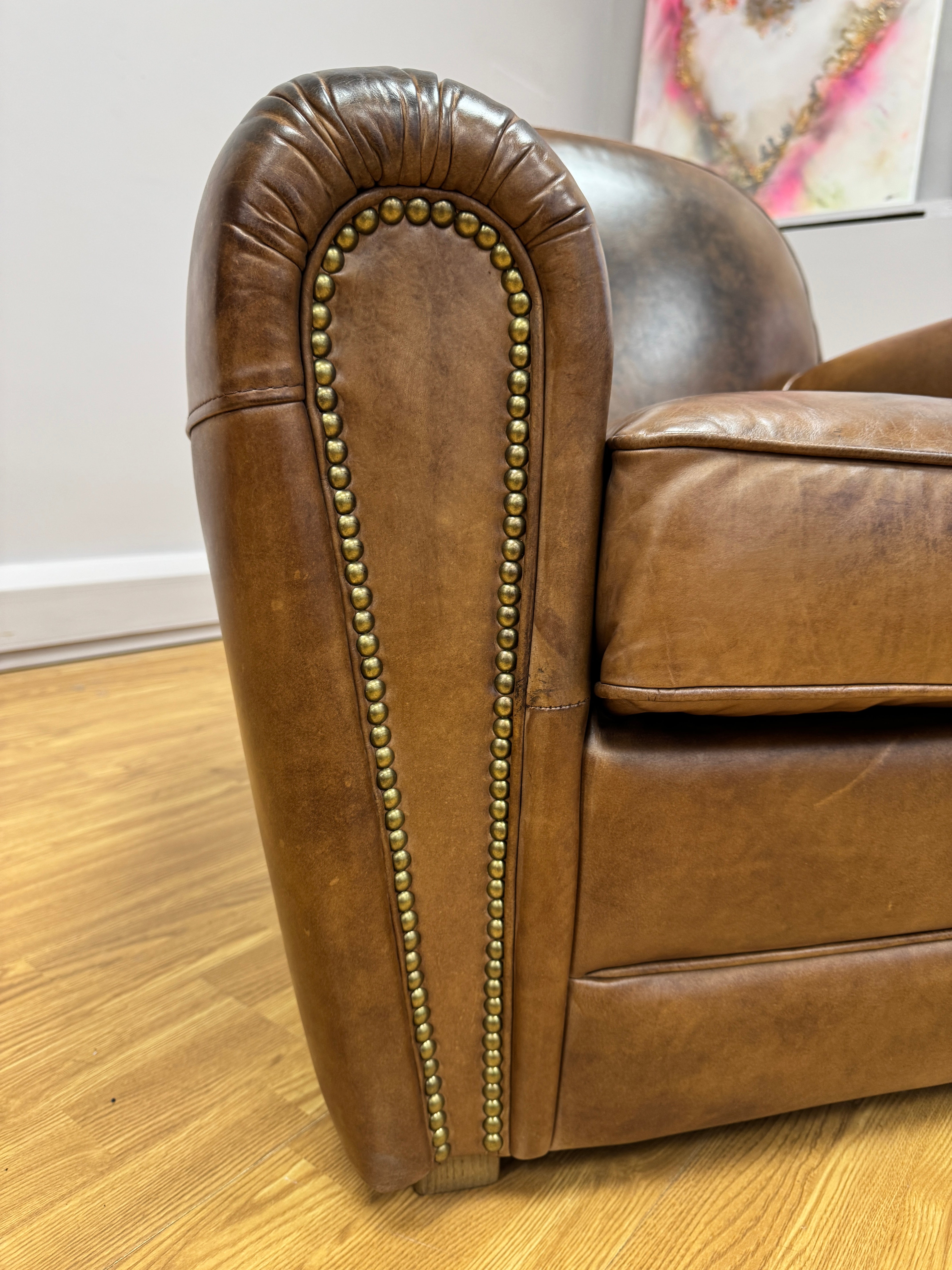 Halo Gentleman's classic club chair in Cognac leather