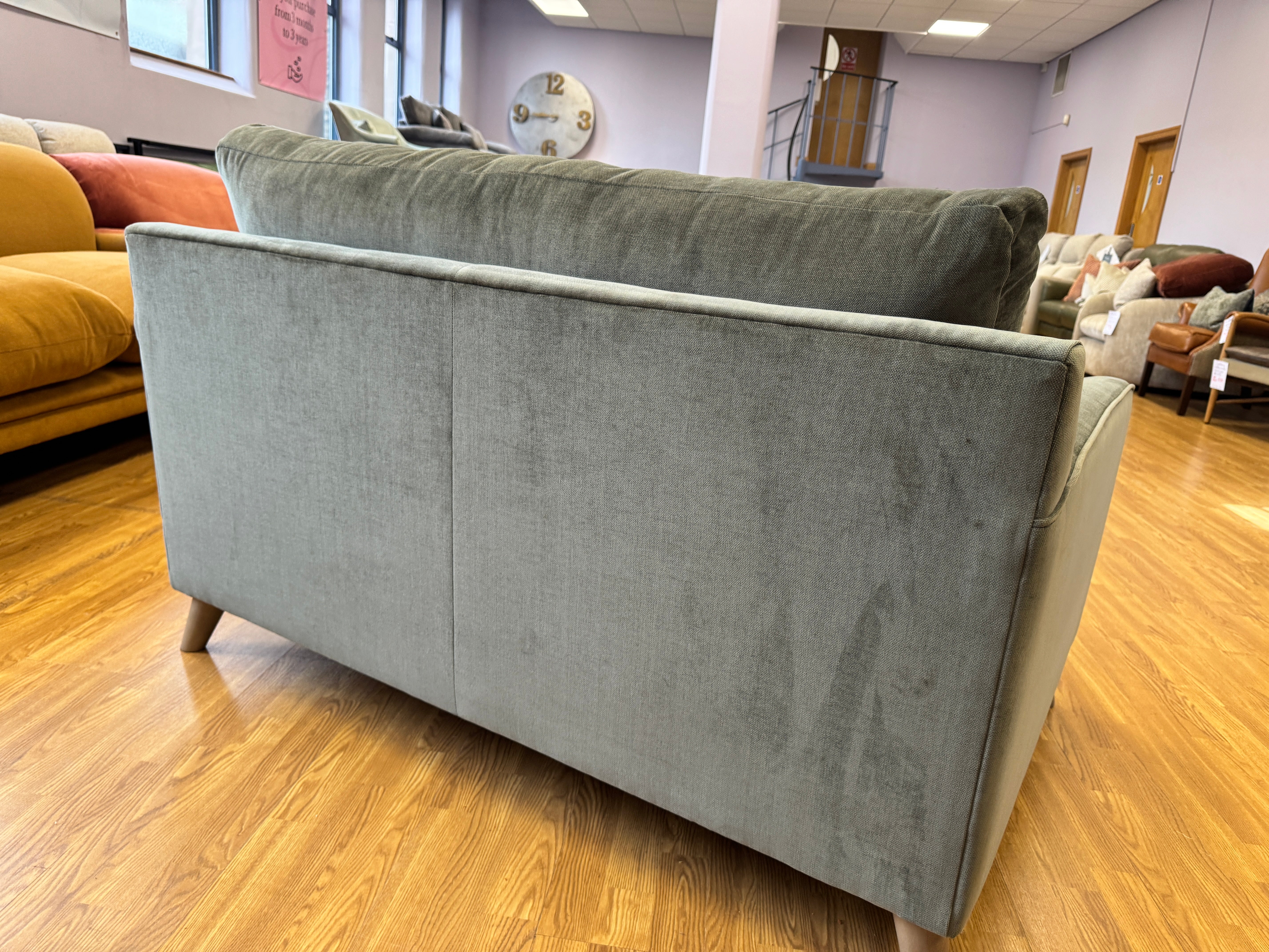 Tovi Loveseat in Spruce Green/Grey velvet