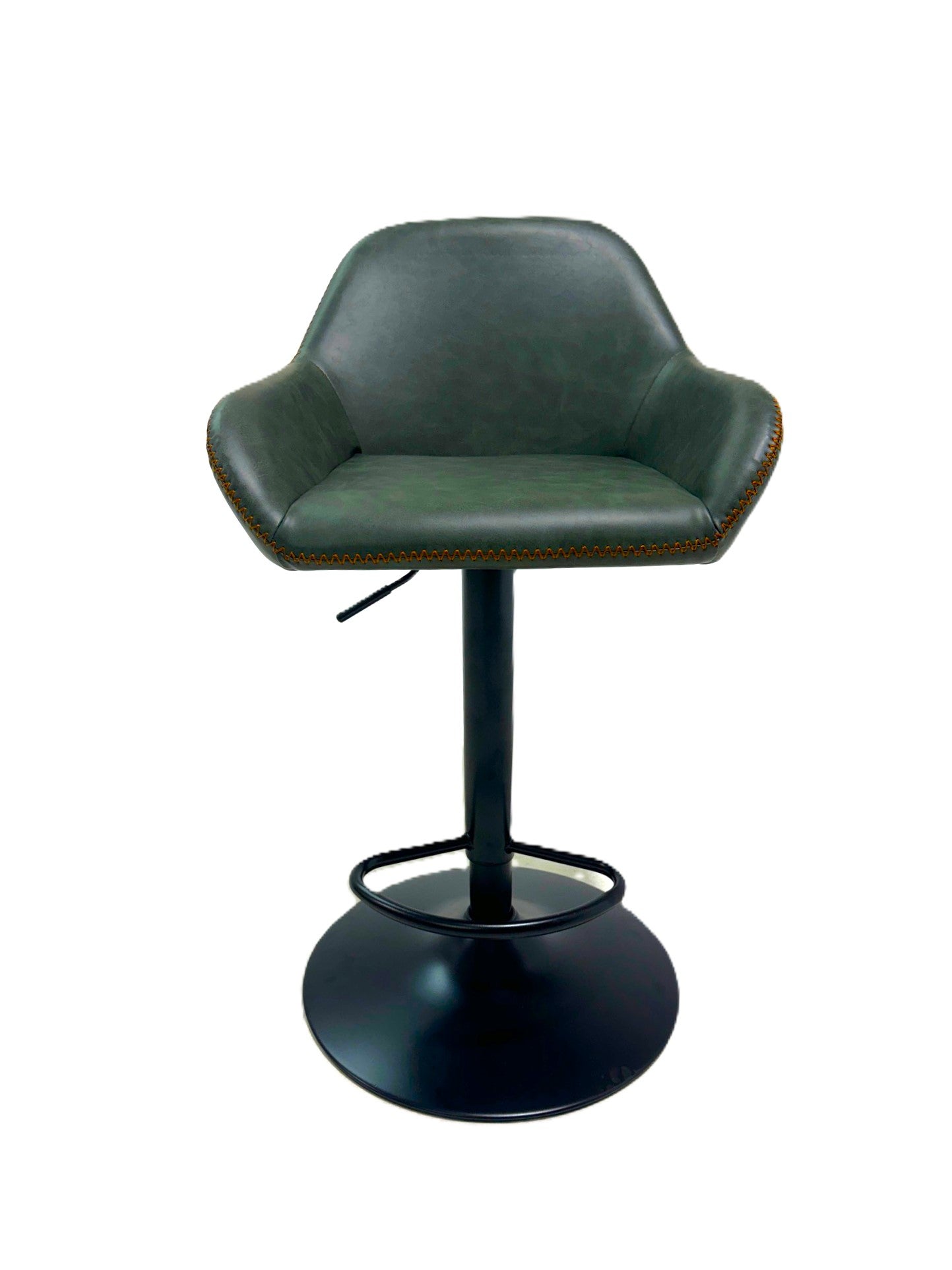 Chevy gas lift bar stool in Green vegan leather