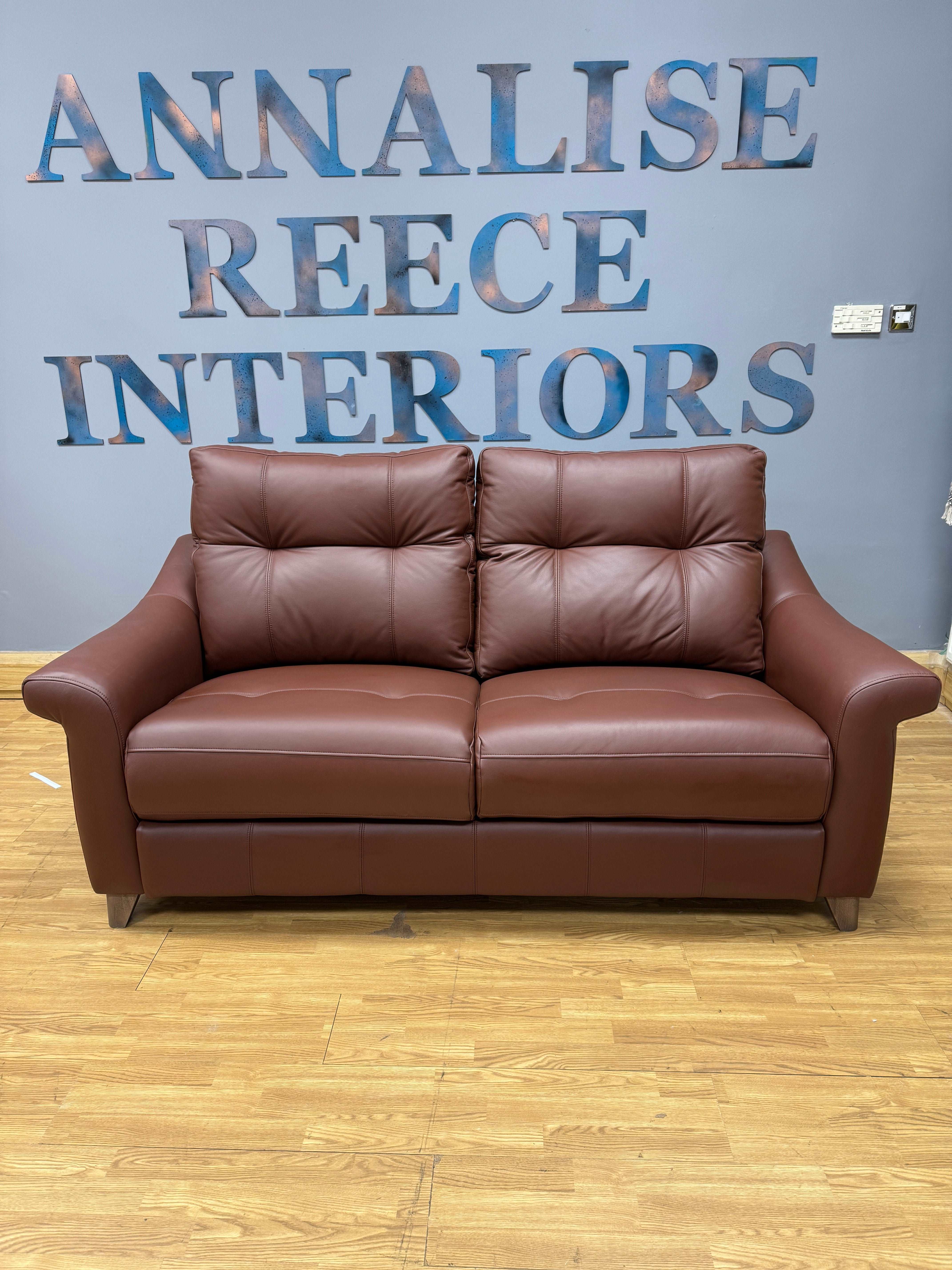 G Plan Riley 3 seater high back sofa in Cambridge Conker (brown) leather RRP £3145