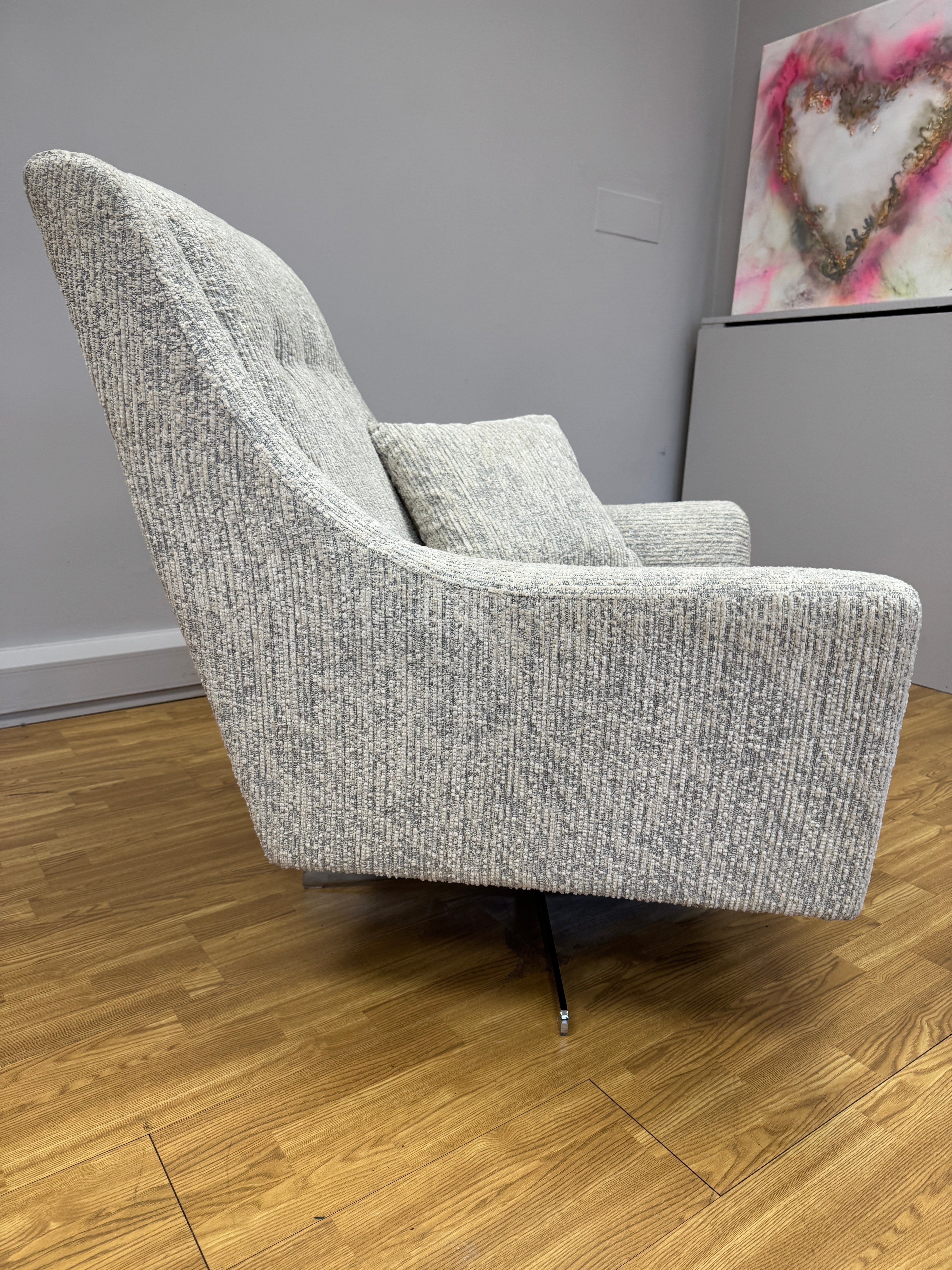 Sinatra large swivel chair in Strato textured boucle fabric