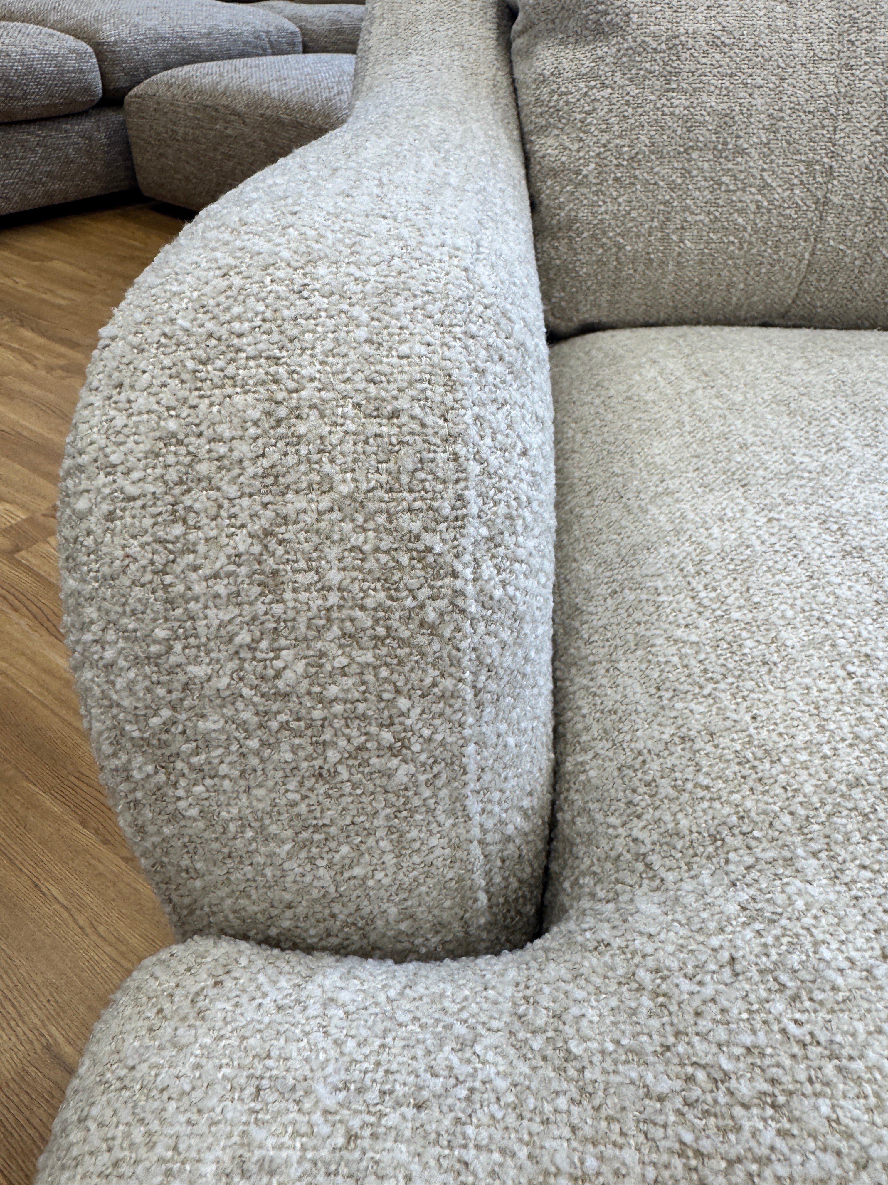 Rowan accent chair in Natural mix weave boucle fabric