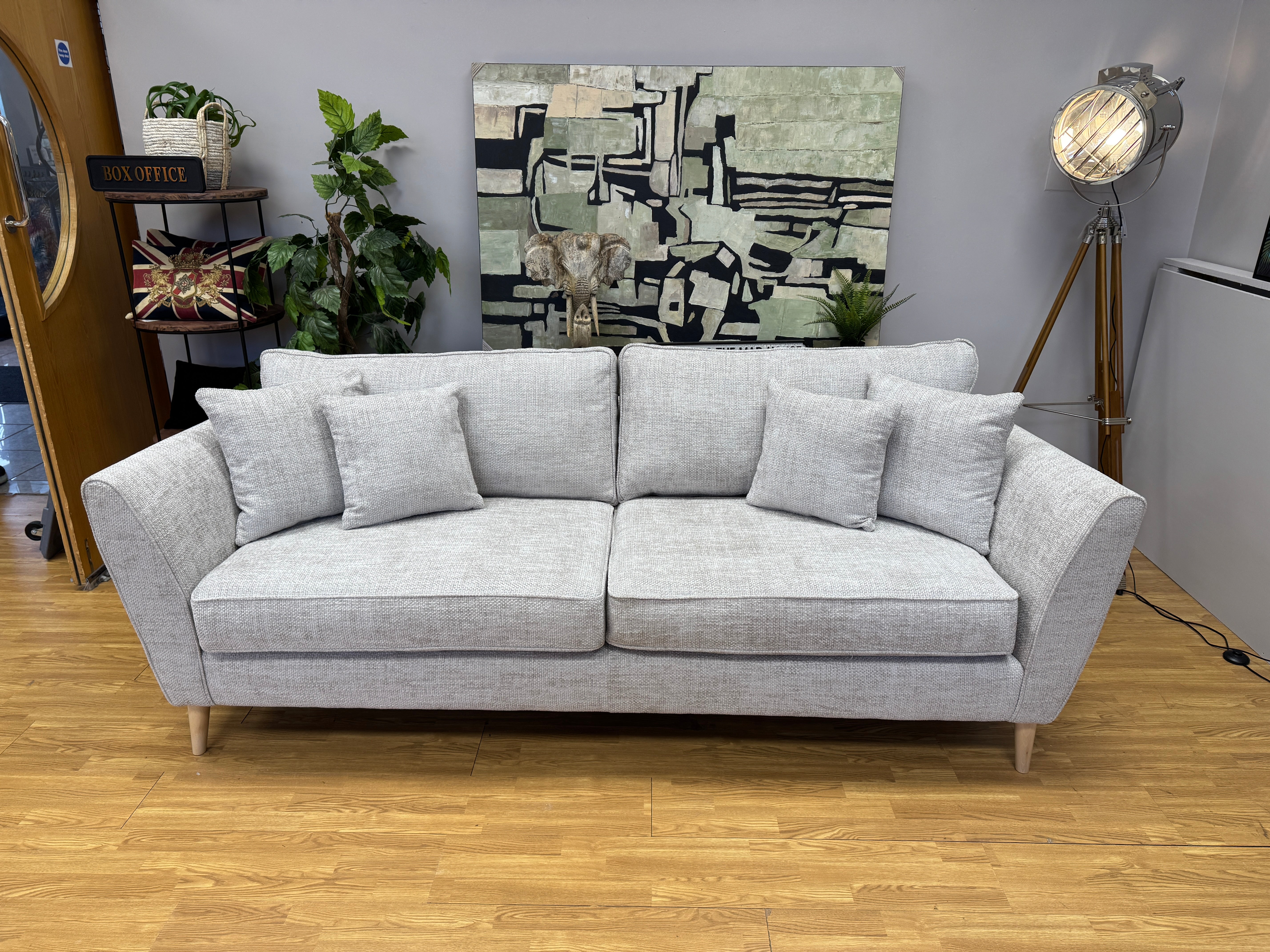 Canterbury 4 seater sofa in Tabby Humice chenille cross weave