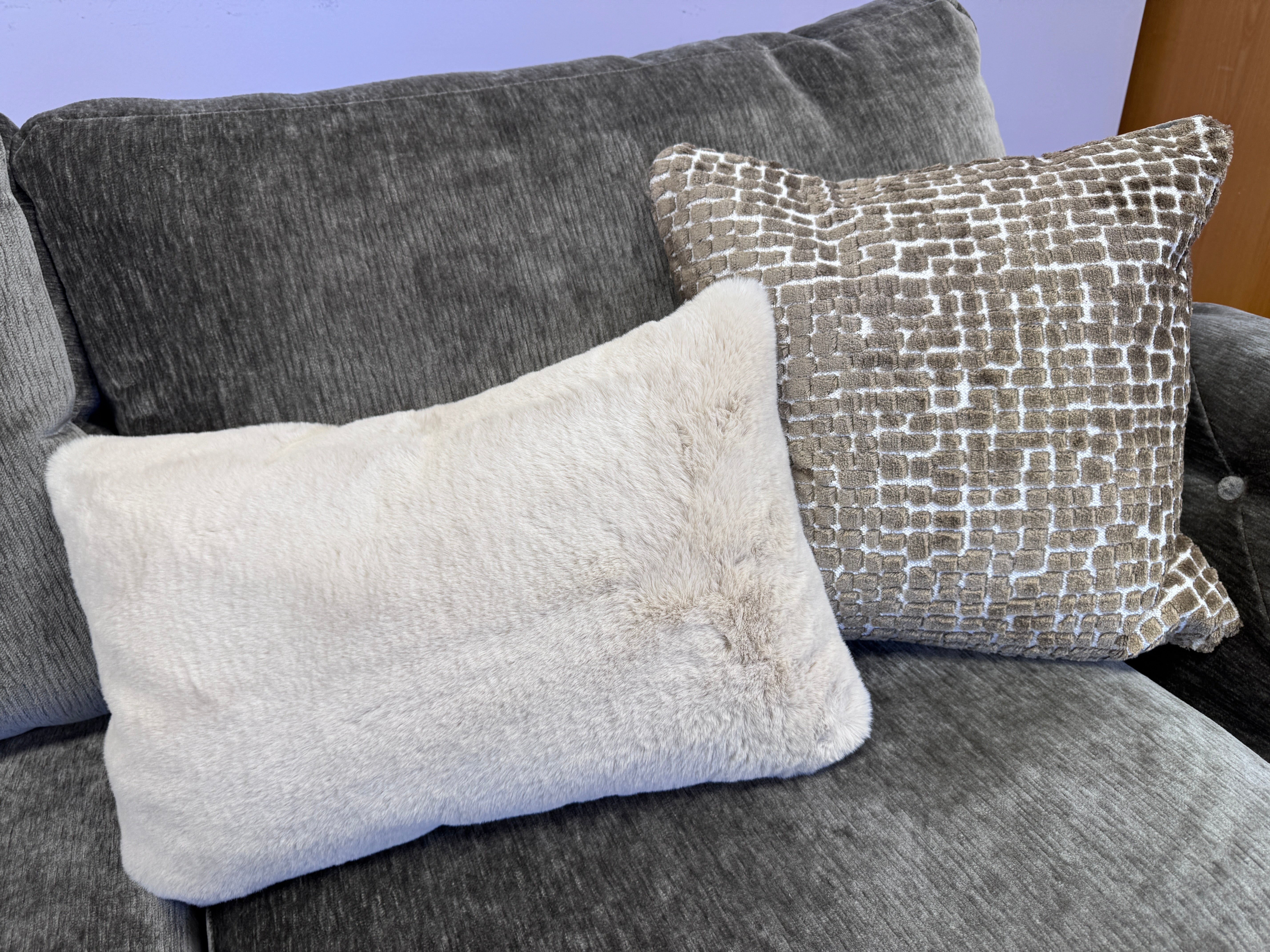 Aphrodite 3 seater standard back sofa in California Dolphin grey fabric