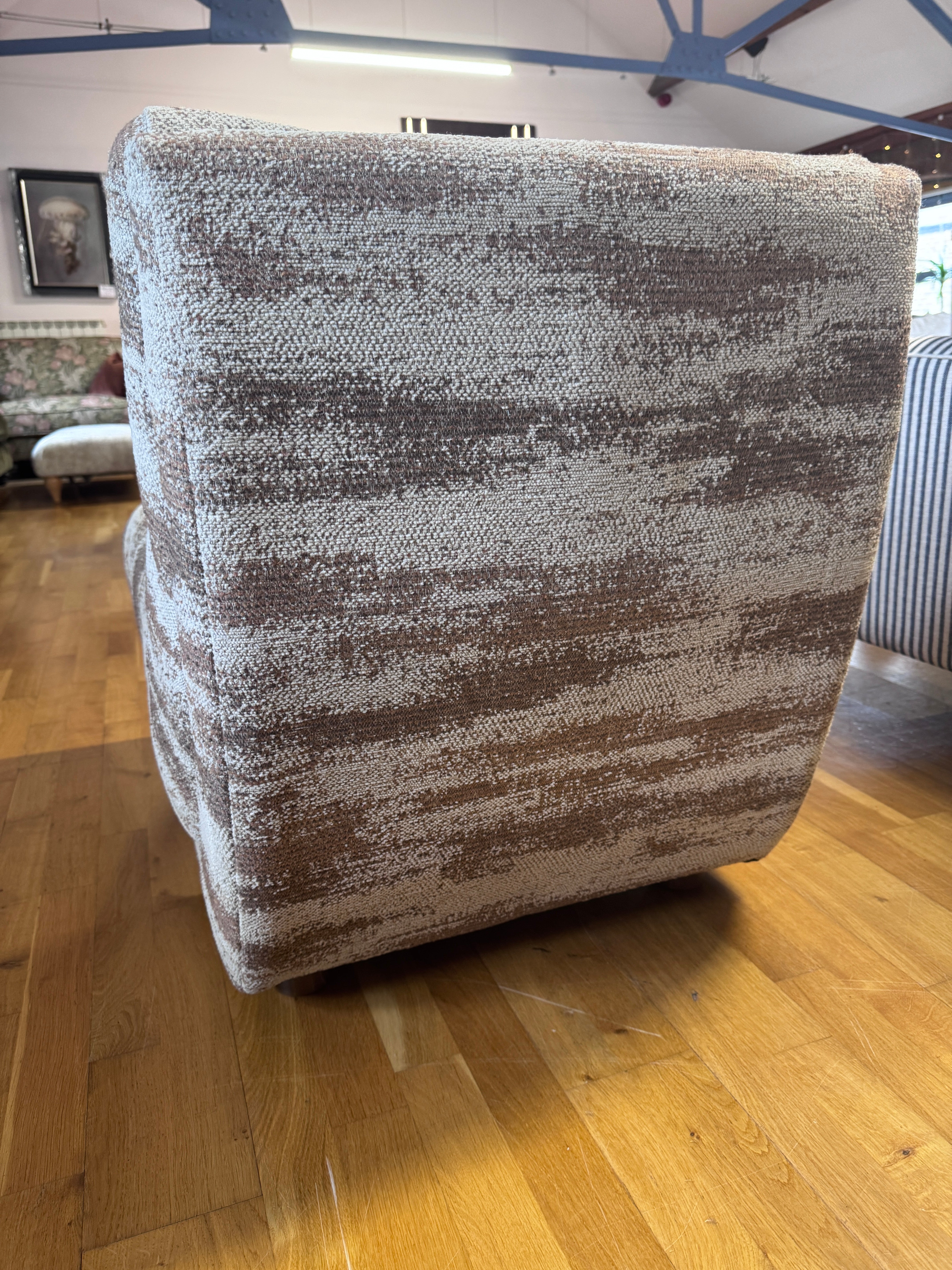 At the Helm Paolo armless accent chair in natural and terracotta