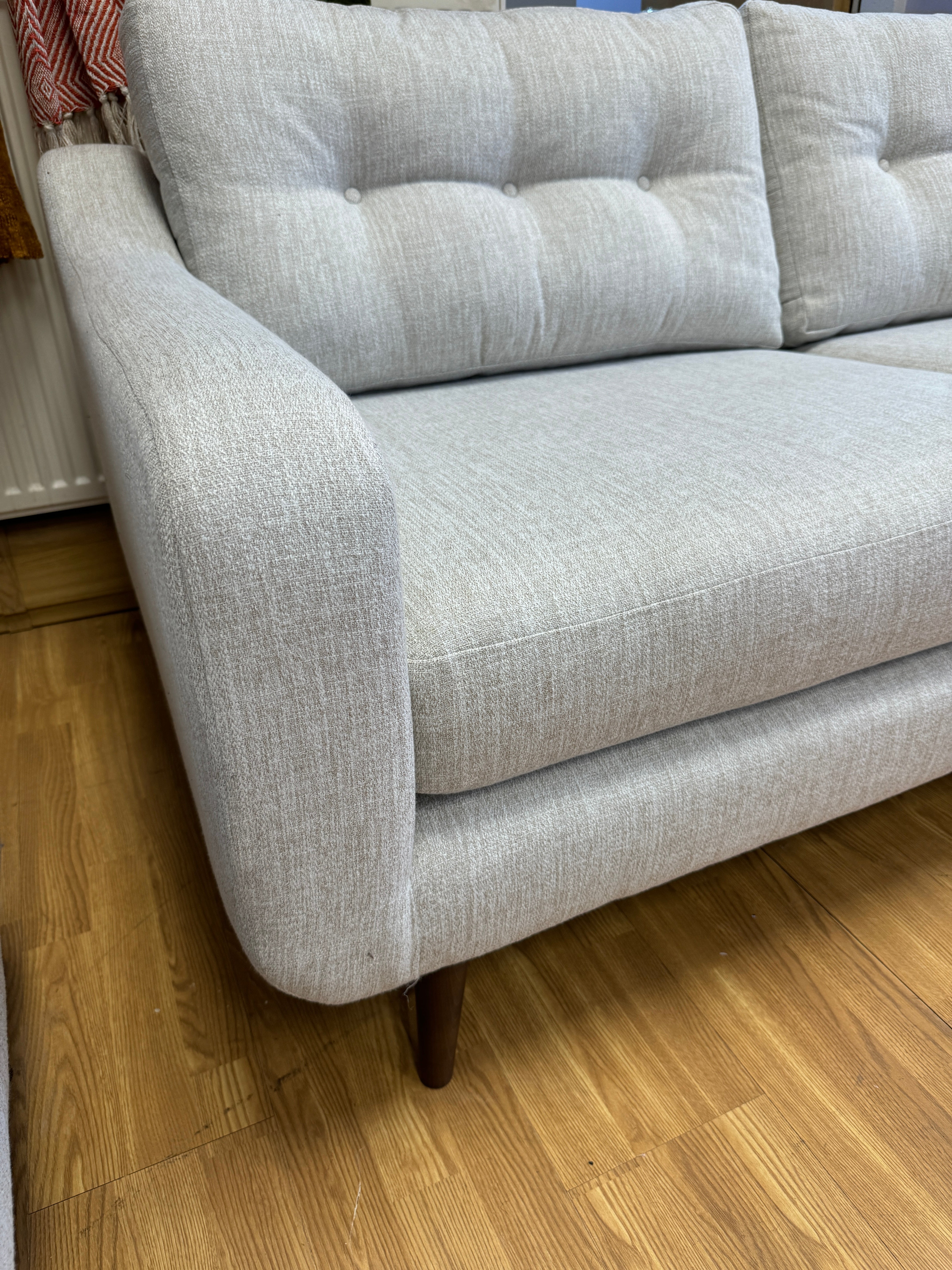 LISBON 3 seater standard back sofa in natural weave fabric