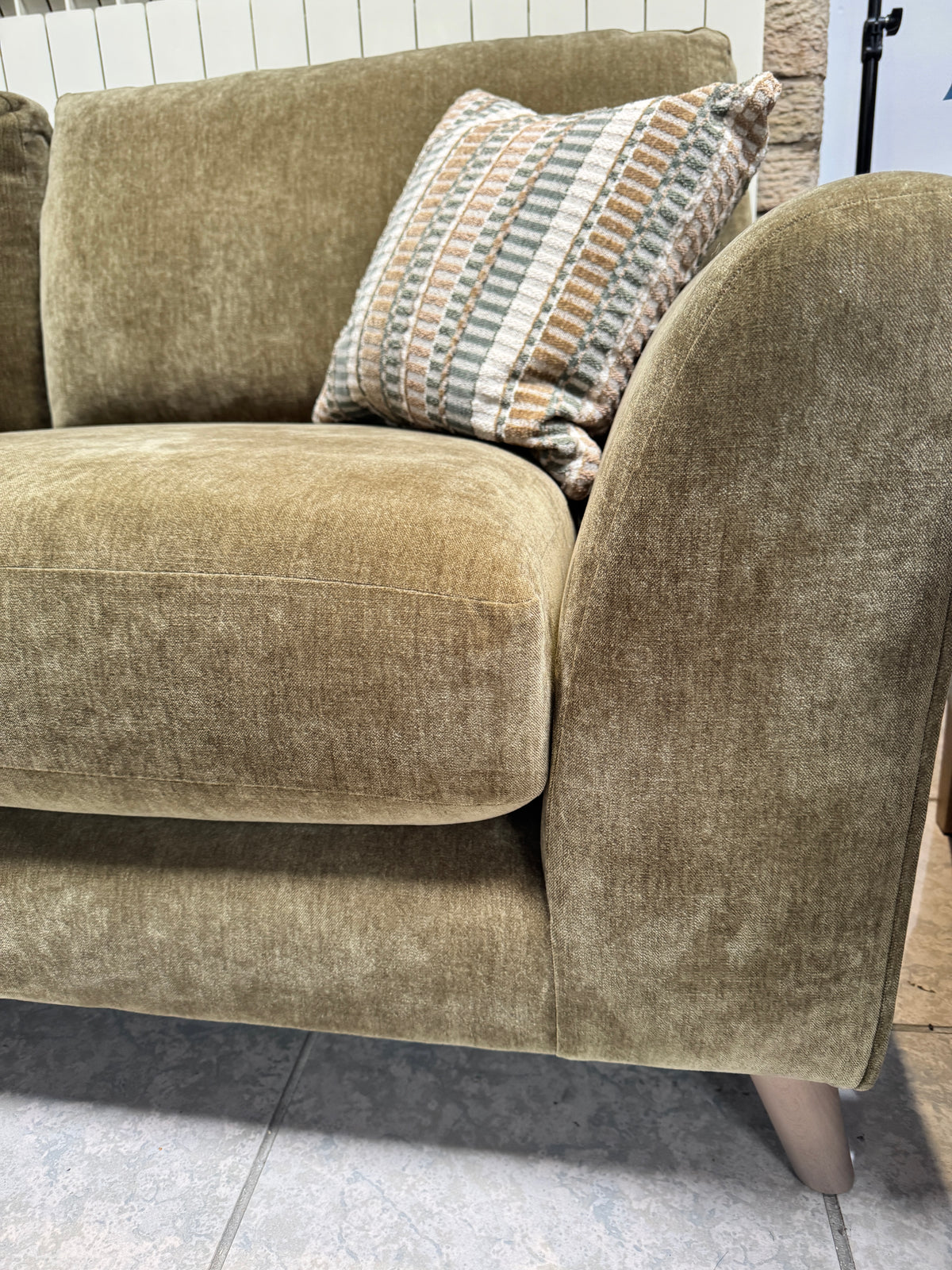 Tovi medium 3 seater sofa in Sage green chenille fabric