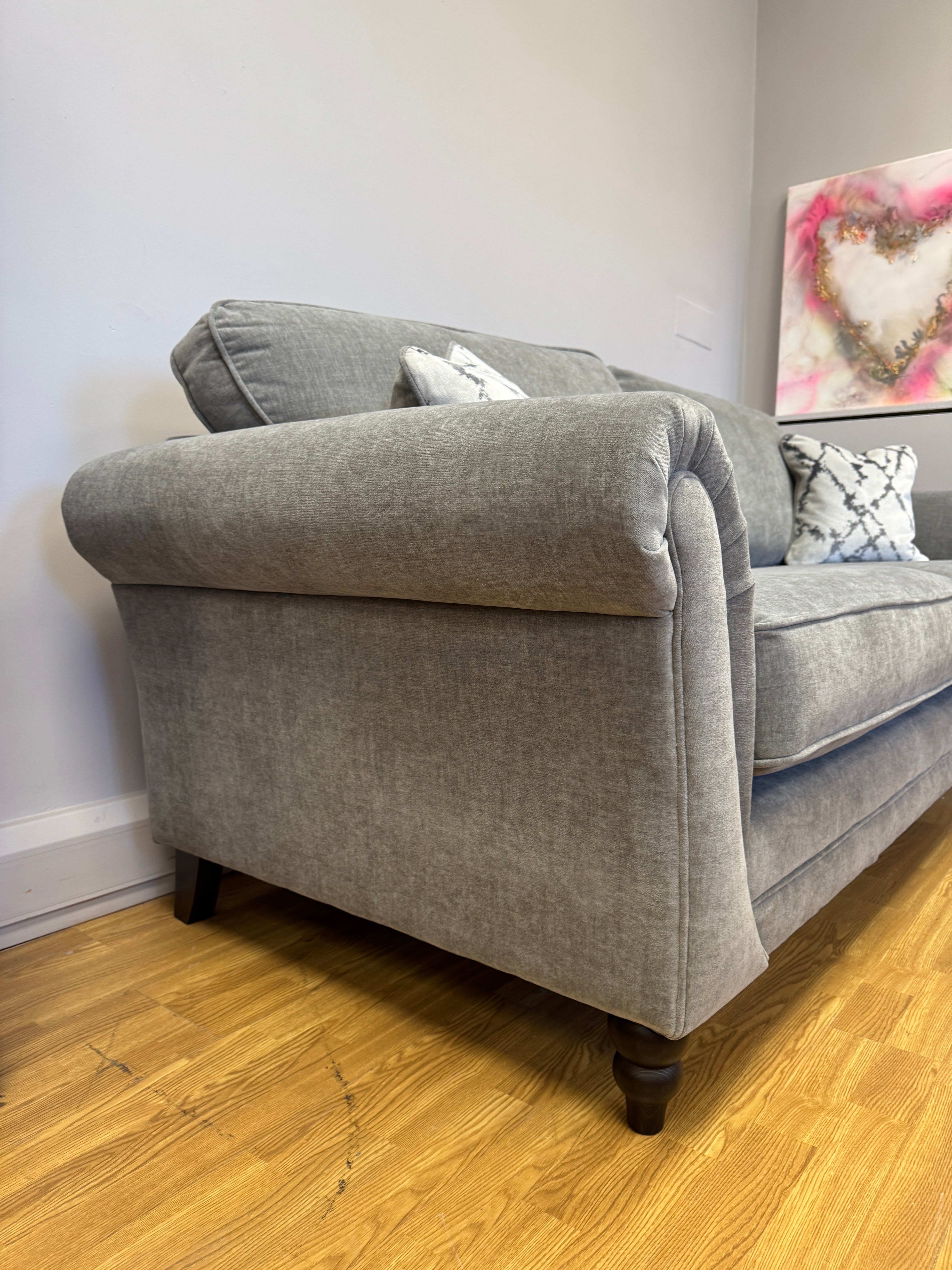 Danbury large 4 seater sofa in Ellis Koala (dark grey) fabric