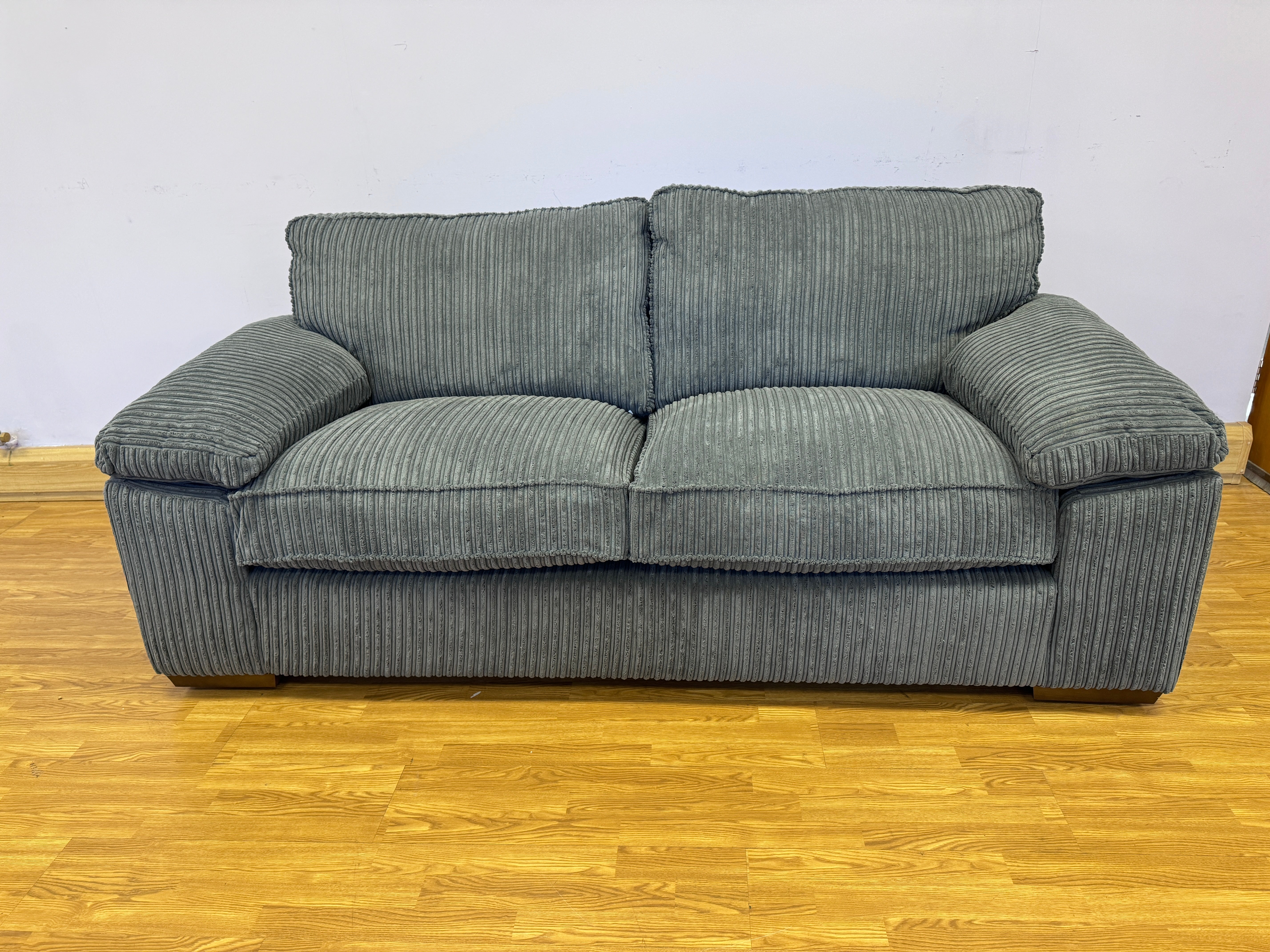 Dexter 3 seater standard back sofa in Charcoal Corduroy fabric