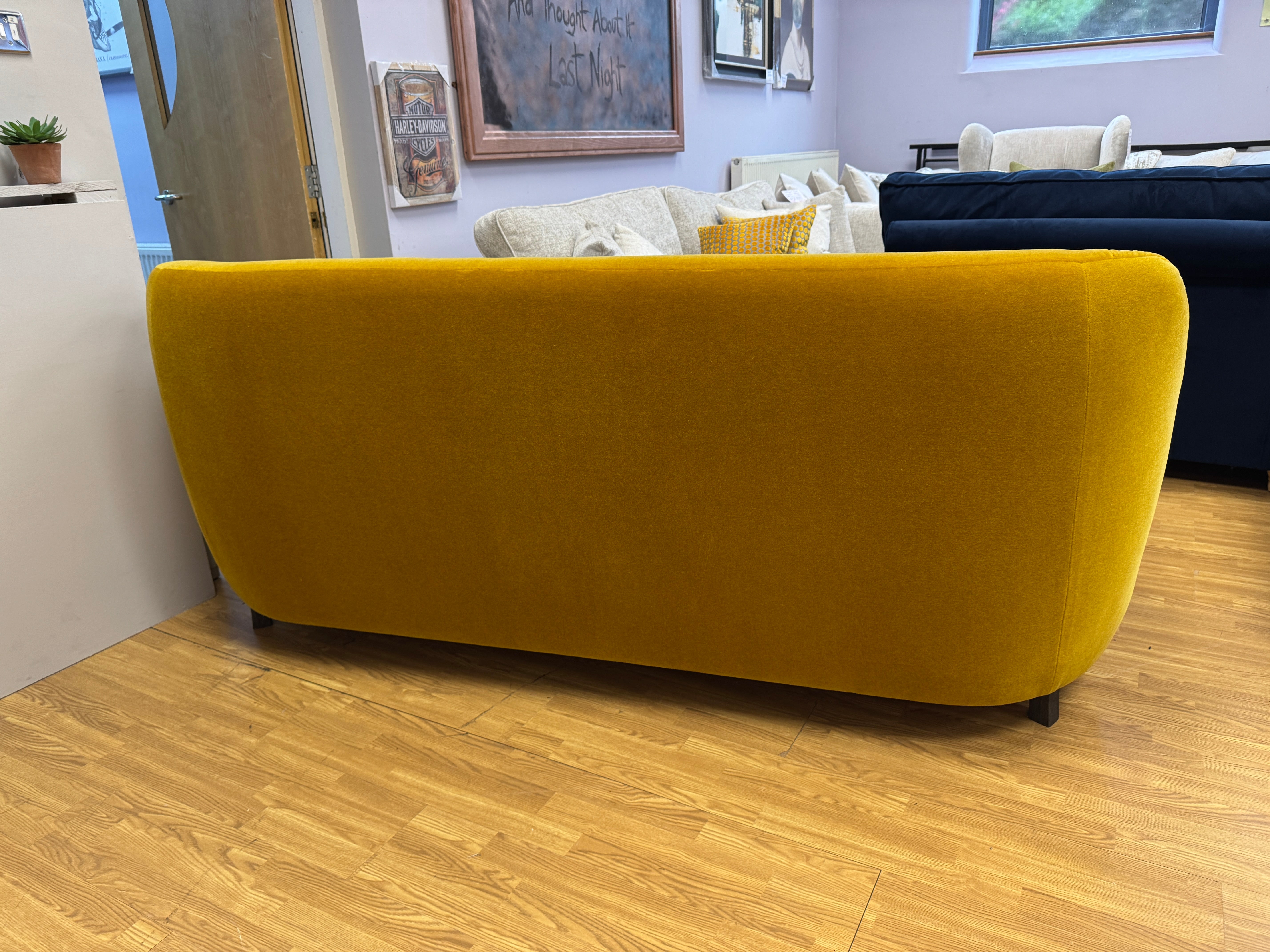 Love Your Home Bloomsbury large 3 seater sofa in Mohair velvet Topaz (mustard) fabric