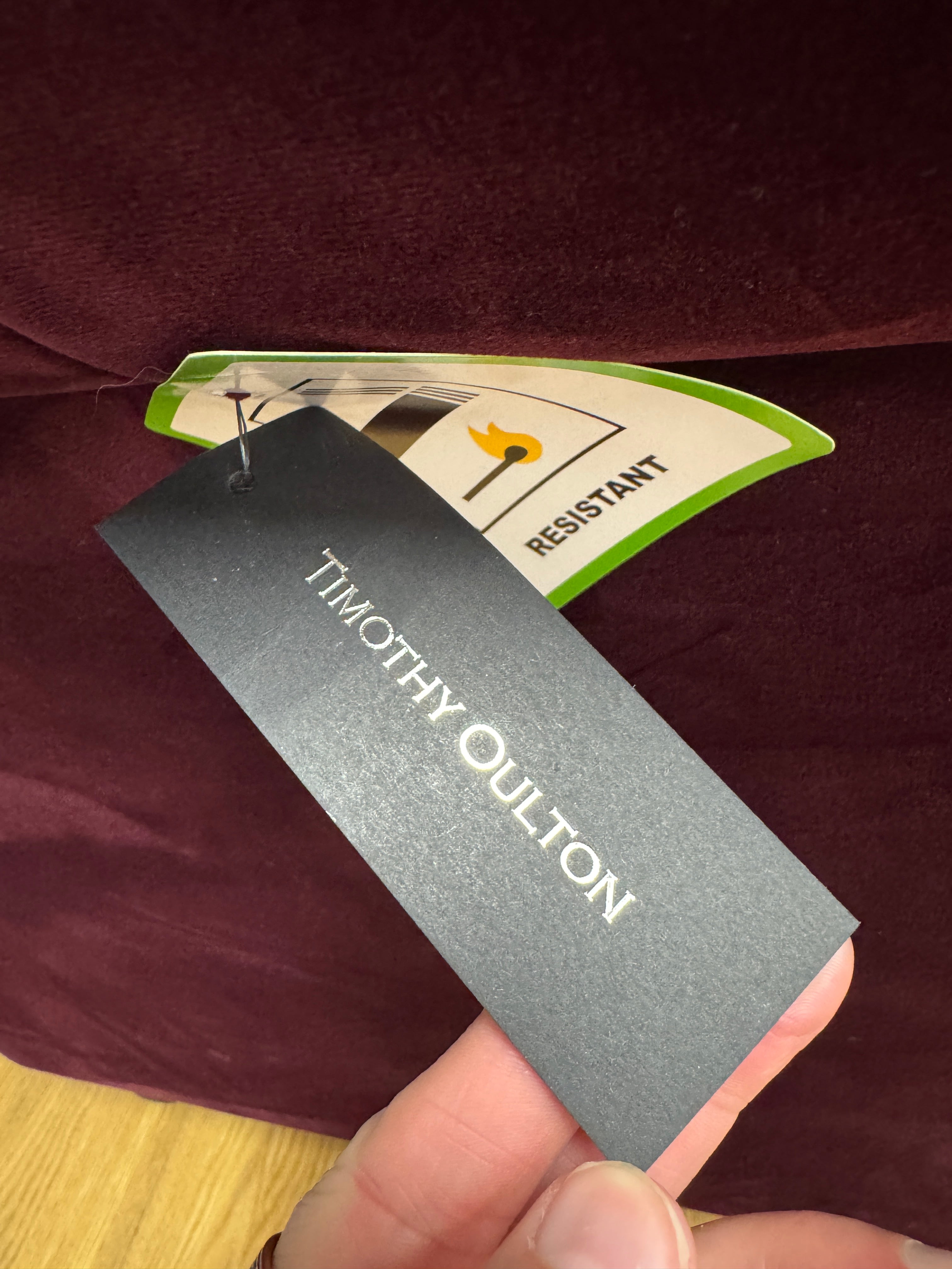 Timothy Oulton Westminster button 2.5 seater Chesterfield sofa in Ruby Purple velvet