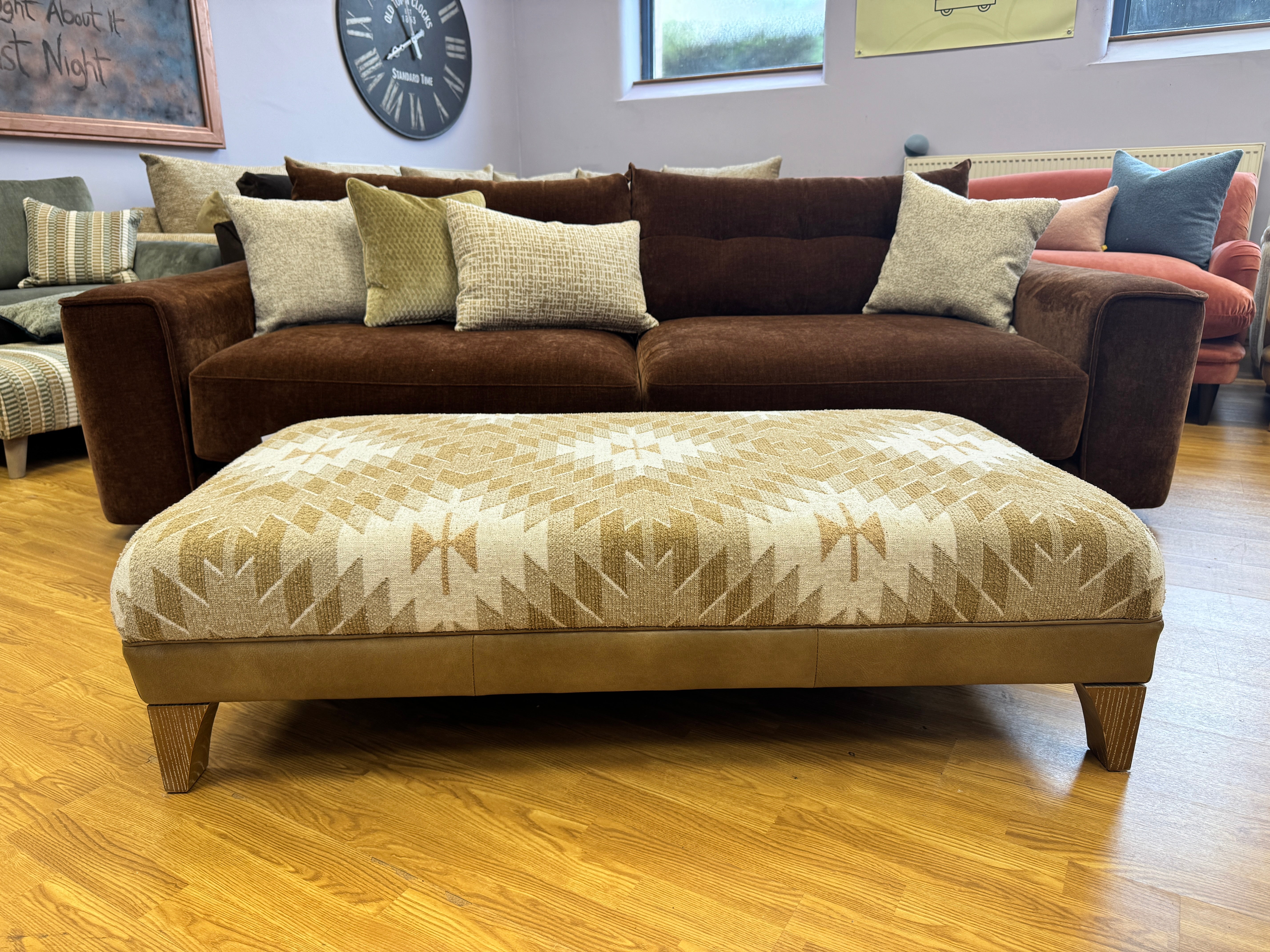 McCloud 4 seater split sofa in Hearth brown chenille