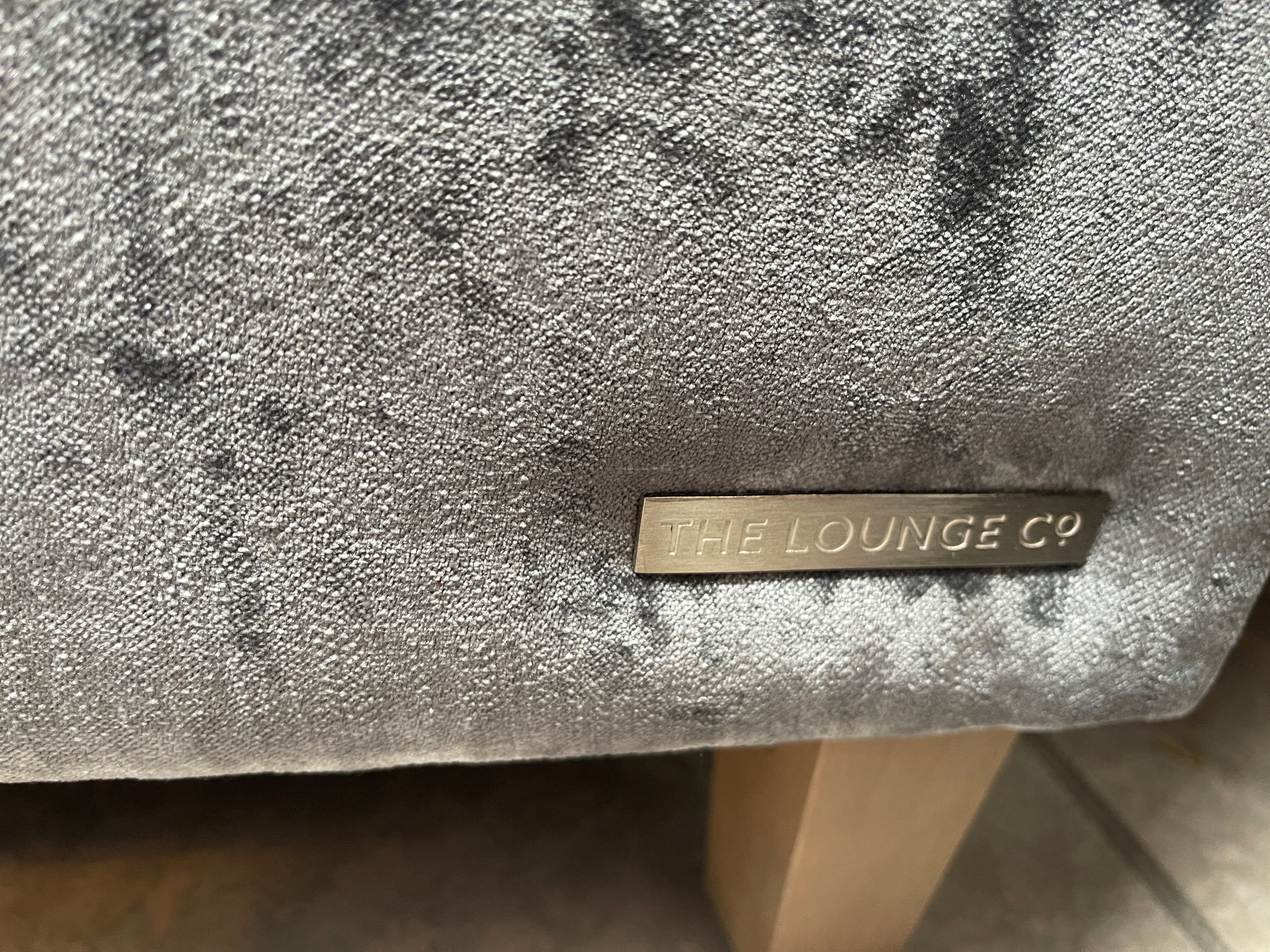 The Lounge Company Charlotte 3 seater sofa in crushed steel grey velvet